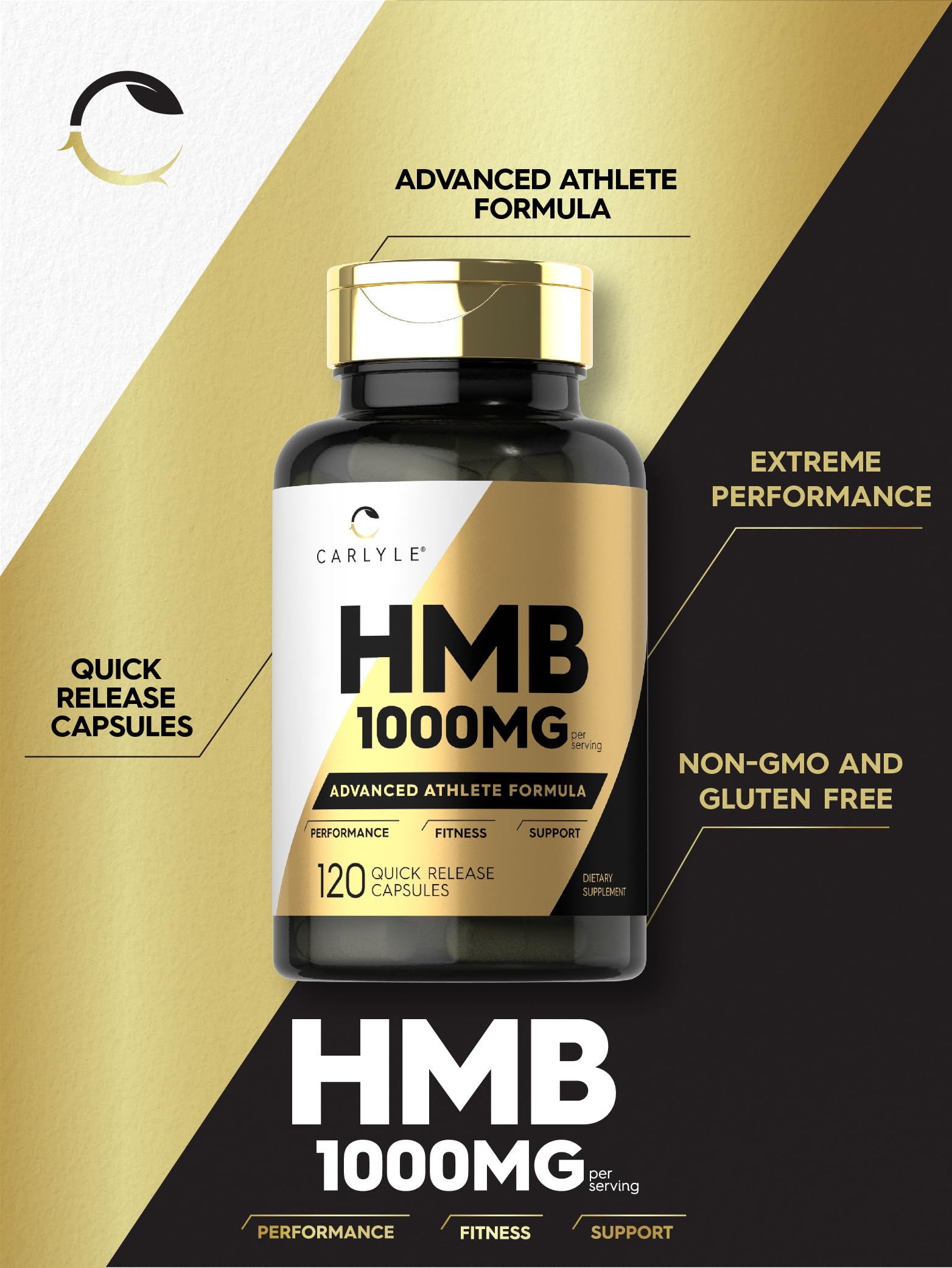 Foto 3 | Suplemento Carlyle Hmb 1000 Mg 120 Cápsulas Sin Ogm Sin Gluten - Venta Internacional.