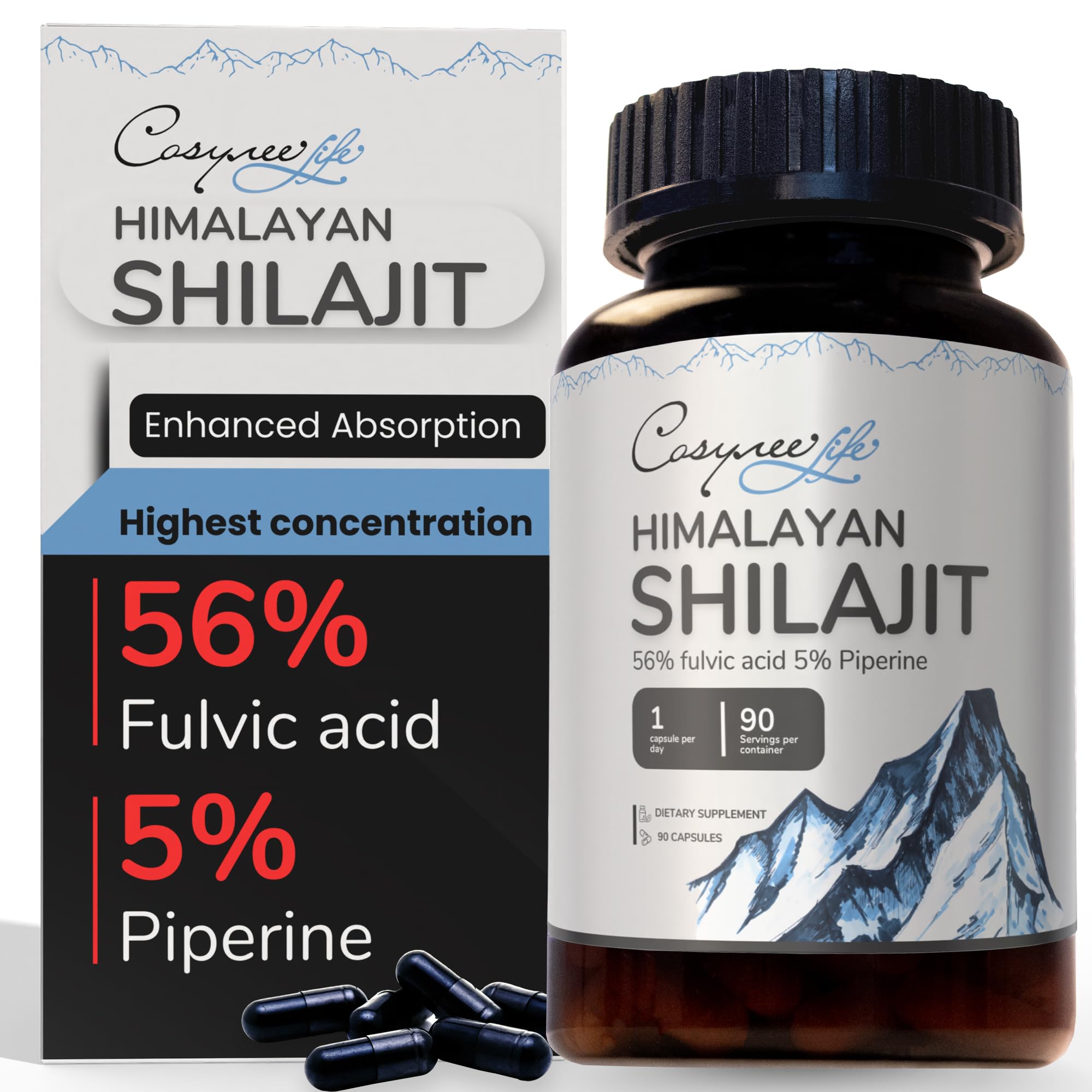 Foto 2 pulgar | Suplemento Cosynee Shilajit Himalayan 90 Cápsulas Con Piperina - Venta Internacional.