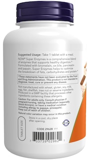 Foto 3 | Suplementos: Super Enzymes De Now Foods, 180 Comprimidos - Venta Internacional.