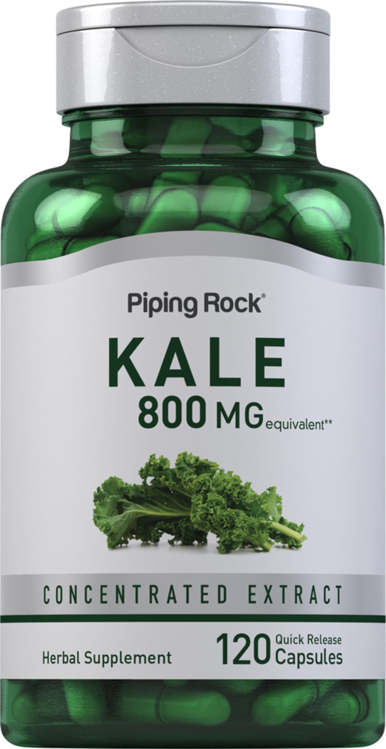 Foto 1 | Suplemento: Cápsulas De Extracto De Col Rizada Piping Rock, 800 Mg, 120 Unidades - Venta Internacional.