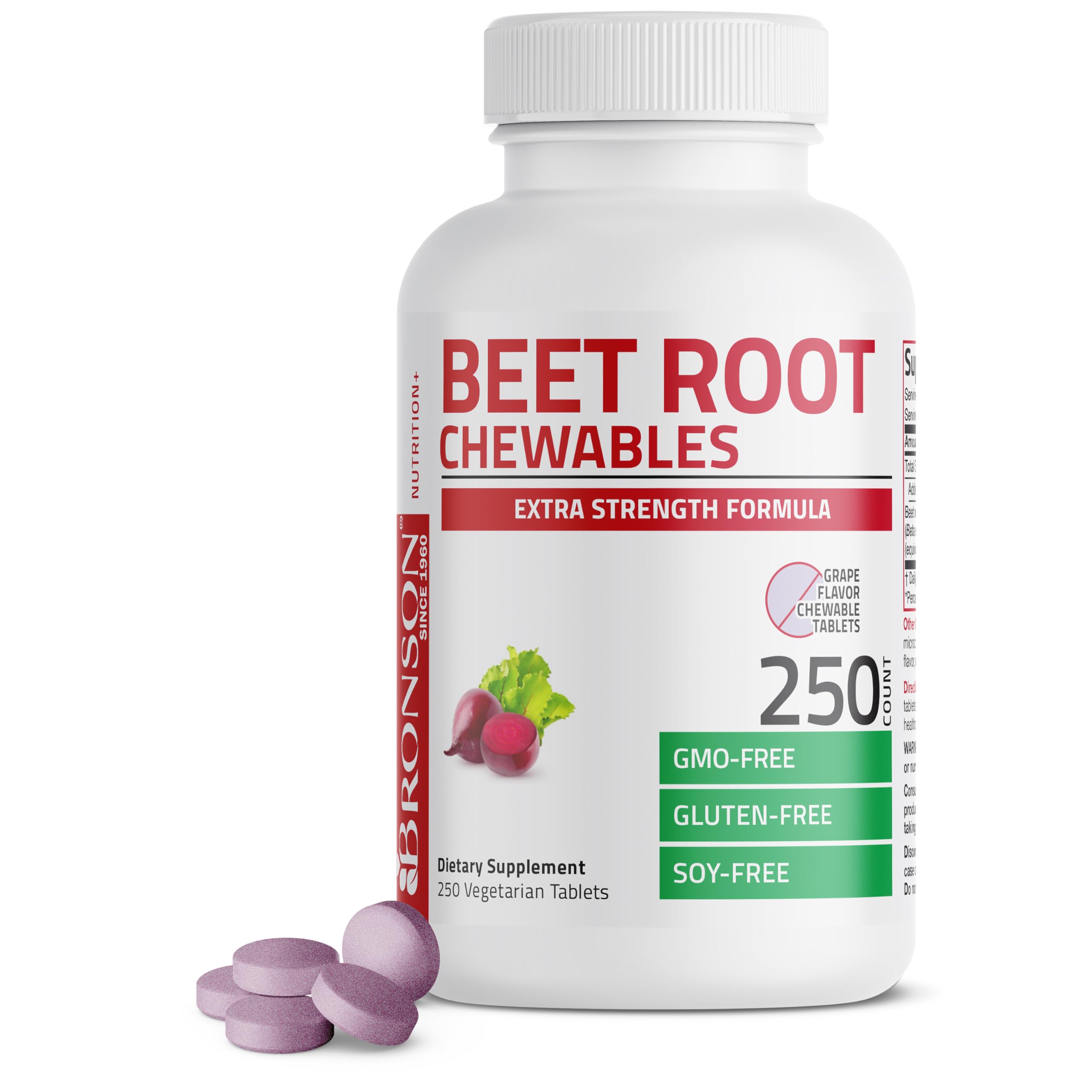 Foto 1 | Suplemento Bronson Beet Root Chewables de 2000 Mg con Sabor a Uva - Venta Internacional