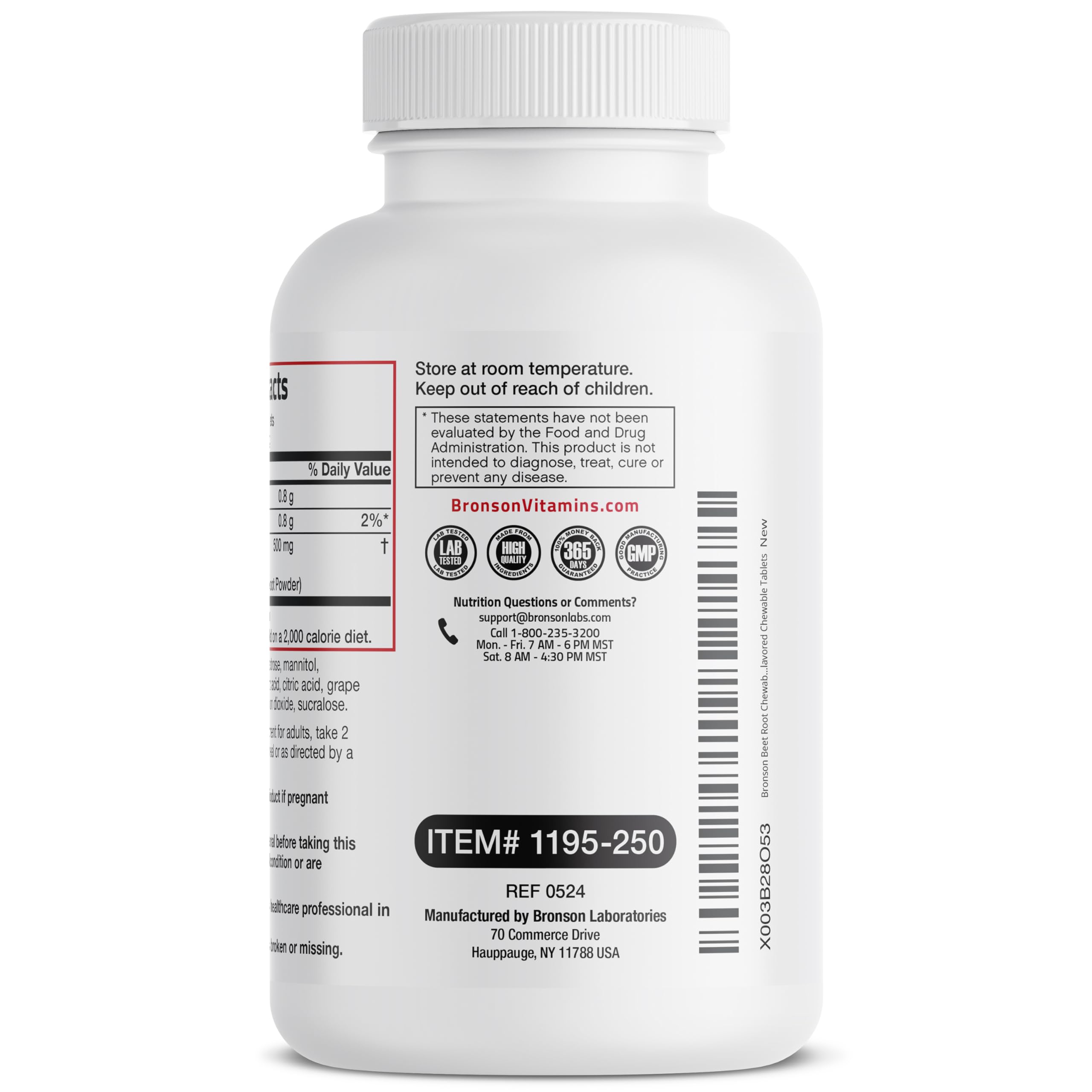 Foto 5 | Suplemento Bronson Beet Root Chewables de 2000 Mg con Sabor a Uva - Venta Internacional