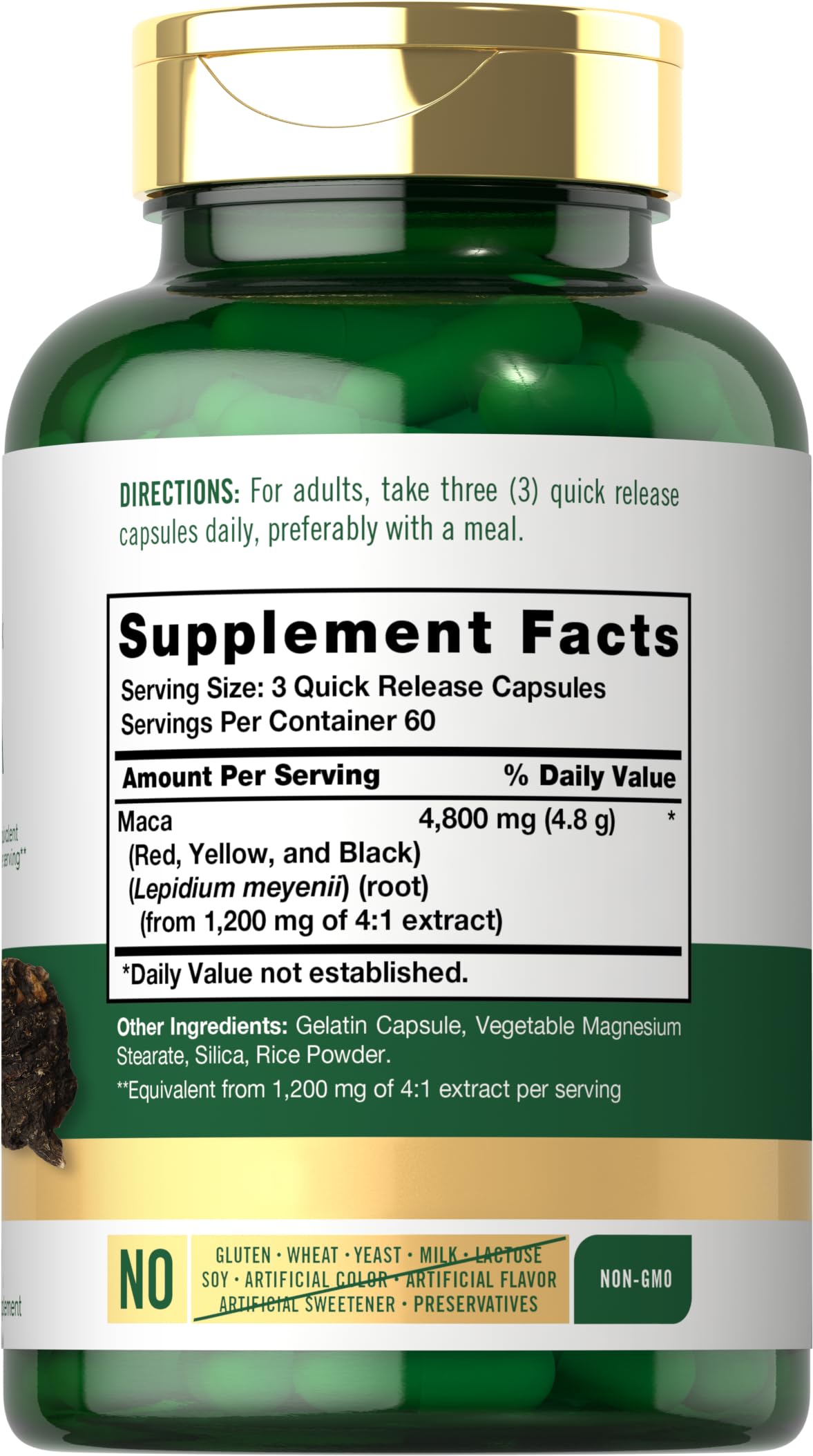 Foto 3 pulgar | Suplemento Carlyle Maca Root 4800 Mg 180 Cápsulas - Venta Internacional.