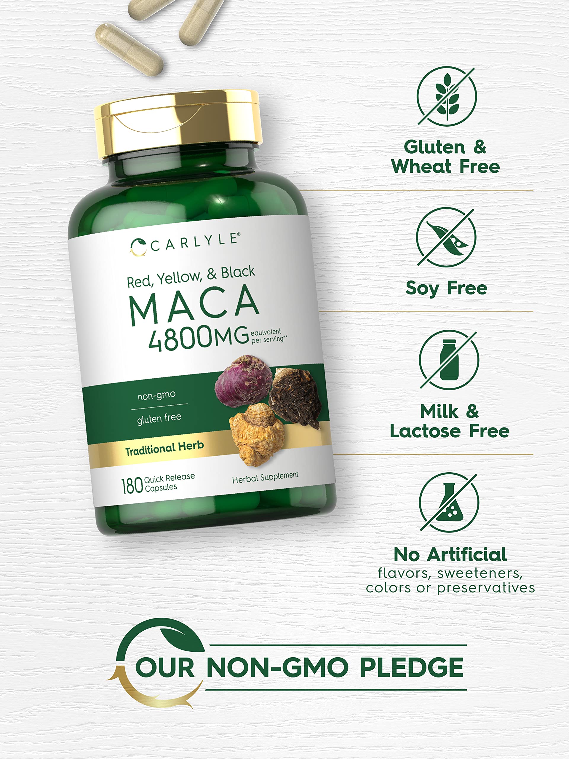 Foto 5 pulgar | Suplemento Carlyle Maca Root 4800 Mg 180 Cápsulas - Venta Internacional.