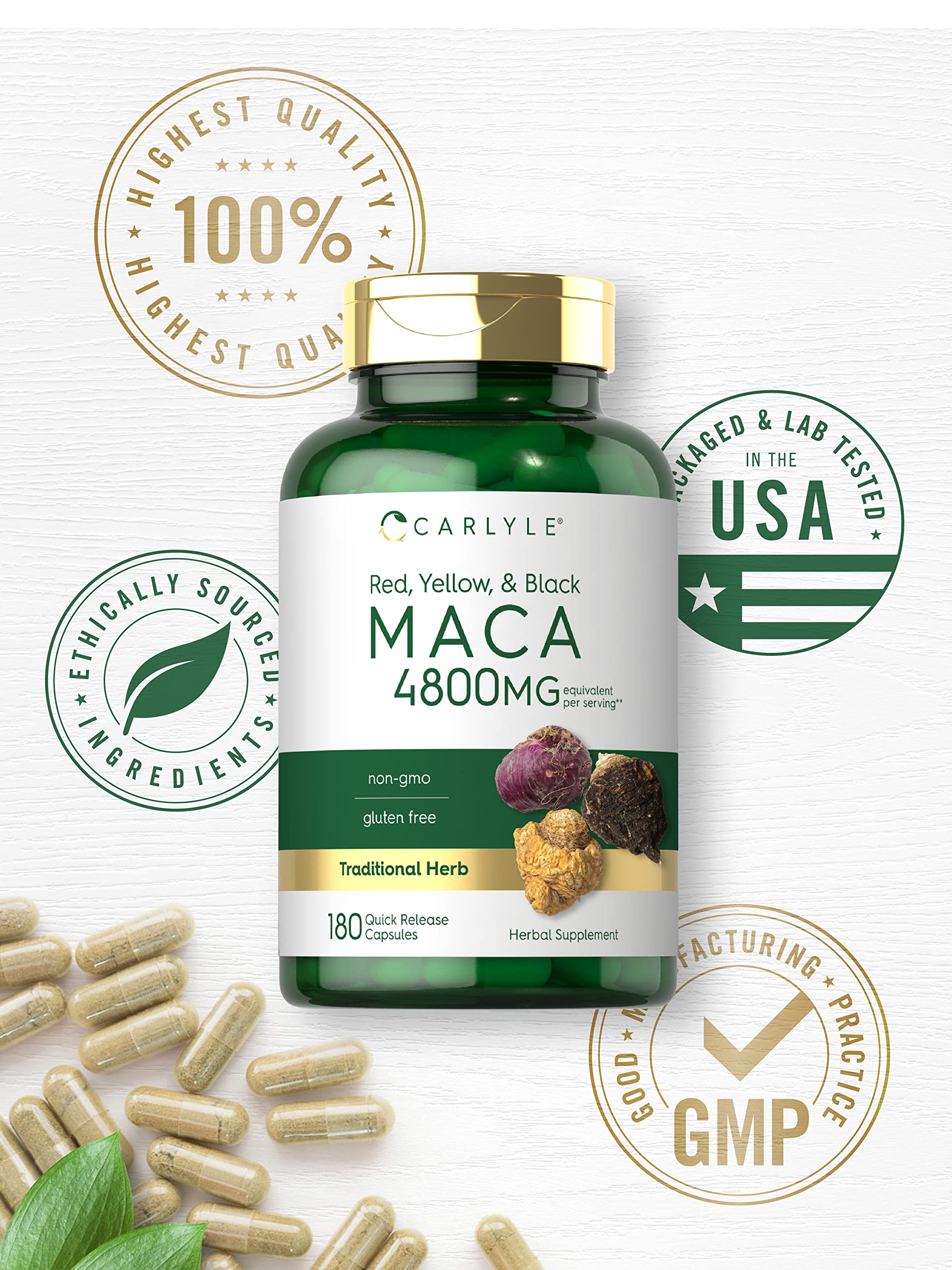 Foto 6 pulgar | Suplemento Carlyle Maca Root 4800 Mg 180 Cápsulas - Venta Internacional.