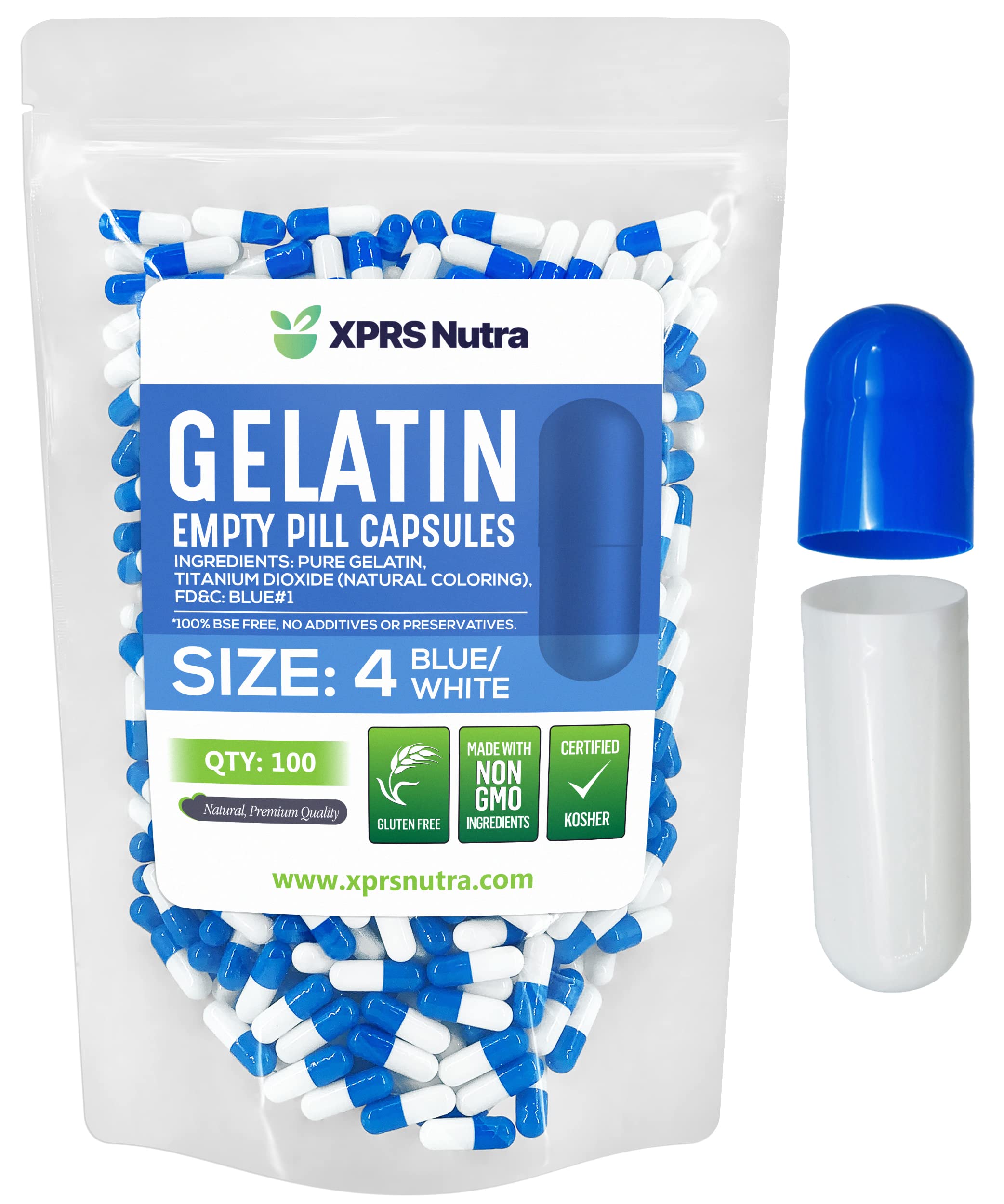 Foto 2 pulgar | Cápsulas De Gelatina Vacías Xprs Nutra, Tamaño 4, 100 Unidades - Venta Internacional.