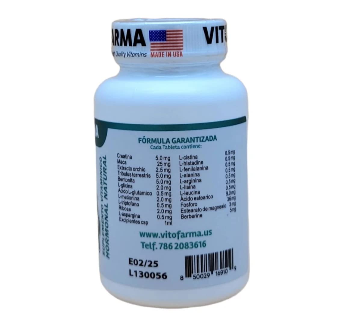Foto 6 pulgar | Suplemento Vitofarma Testo, Potente Vitamina Hormonal, 100 Comprimidos - Venta Internacional.