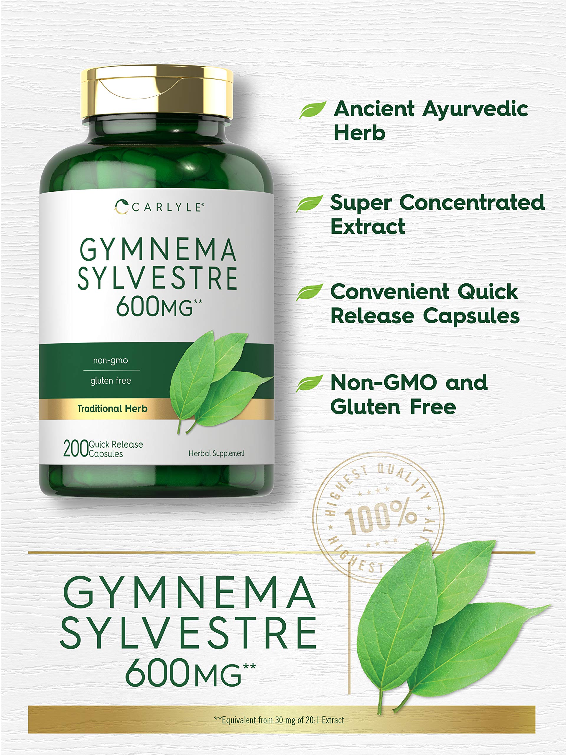Foto 4 pulgar | Suplemento Carlyle Gymnema Sylvestre, Cápsulas De 600 Mg, 200 Unidades - Venta Internacional.