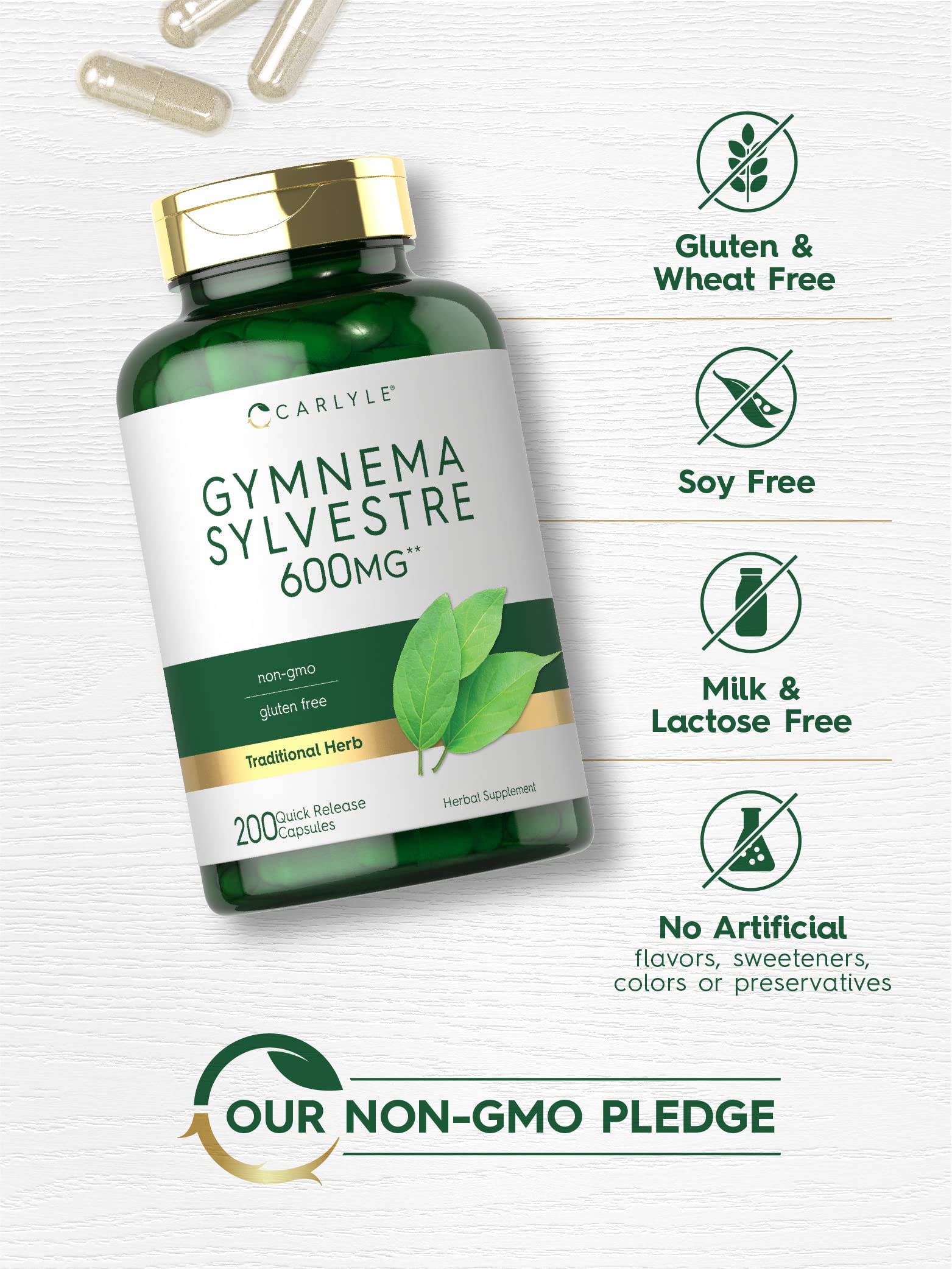 Foto 5 pulgar | Suplemento Carlyle Gymnema Sylvestre, Cápsulas De 600 Mg, 200 Unidades - Venta Internacional.