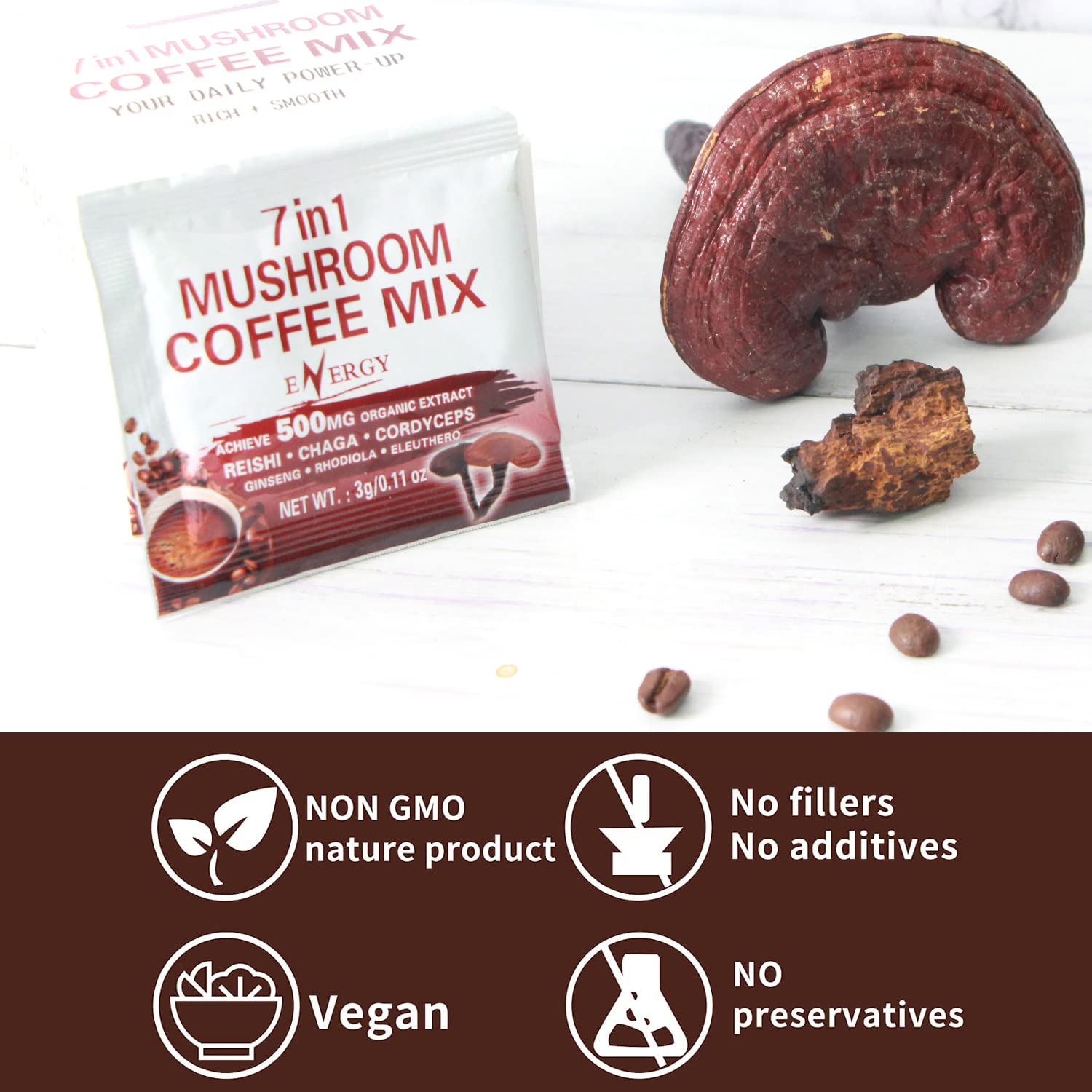 Foto 5 pulgar | Mezcla De Café Eco-taste Mushroom 7 En 1 Con Reishi, Cordyceps 12s - Venta Internacional.