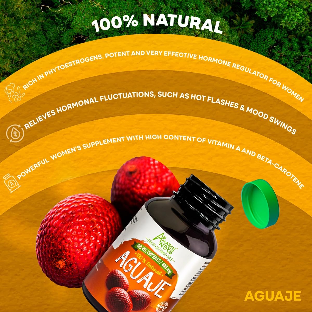 Foto 4 pulgar | Suplemento Amazon Andes Aguaje Buriti En Cápsulas, 100 Píldoras Veganas - Venta Internacional.