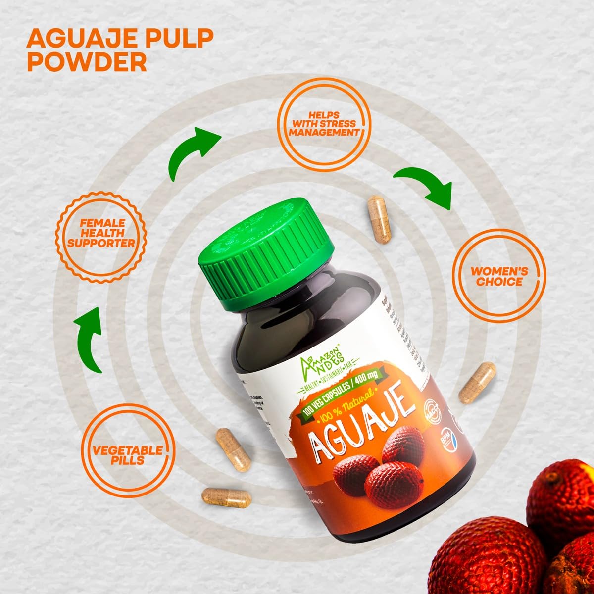 Foto 5 pulgar | Suplemento Amazon Andes Aguaje Buriti En Cápsulas, 100 Píldoras Veganas - Venta Internacional.