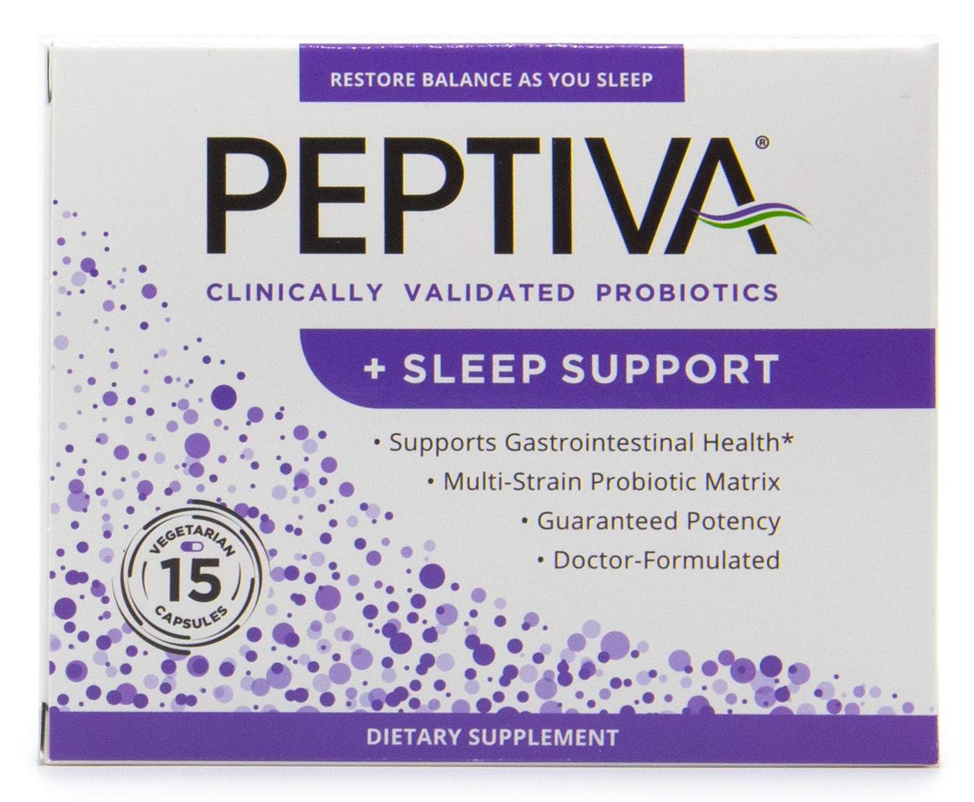 Foto 2 pulgar | Complemente El Probiótico Peptiva De 26 Mil Millones De Cfu Con Soporte Para Dormir - Venta Internacional.