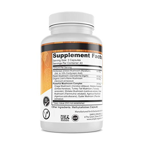 Foto 6 pulgar | Suplemento Simple-organics Mushroom Complex, Mezcla De 10 Hongos - Venta Internacional.