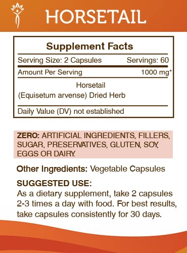 Foto 4 pulgar | Suplemento Secrets Of The Tribe Horsetail 120 Cápsulas 800 Mg - Venta Internacional.