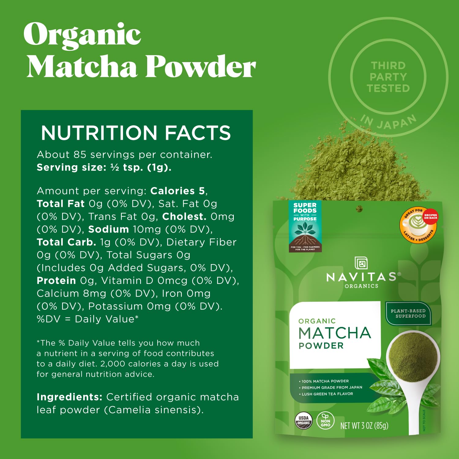Foto 3 pulgar | Matcha En Polvo Navitas Organics 85 Porciones 85 G - Venta Internacional.