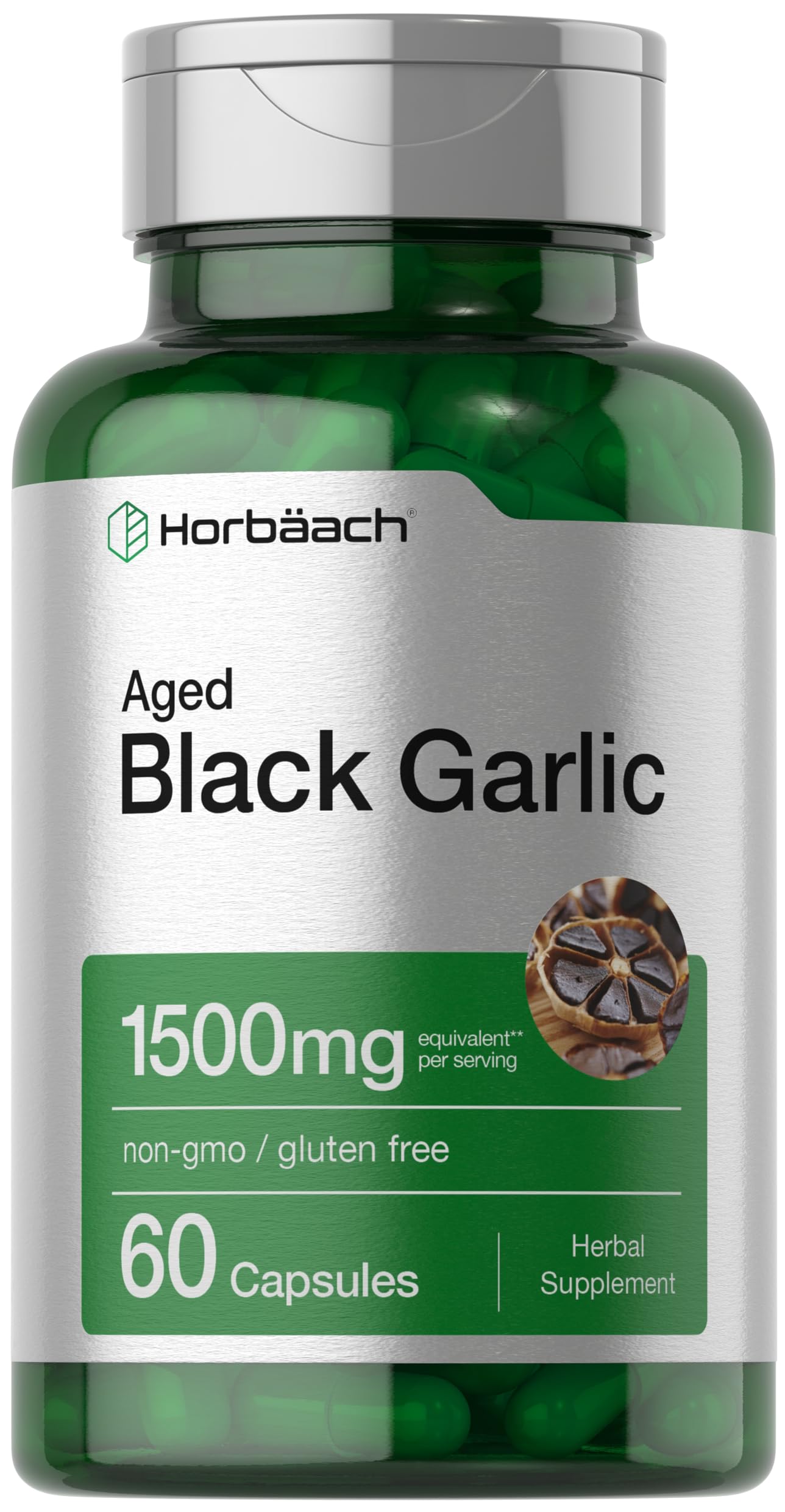 Foto 2 pulgar | Suplemento Horbäach, Cápsulas De Ajo Negro Envejecido, 1500 Mg, 60 Unidades - Venta Internacional.