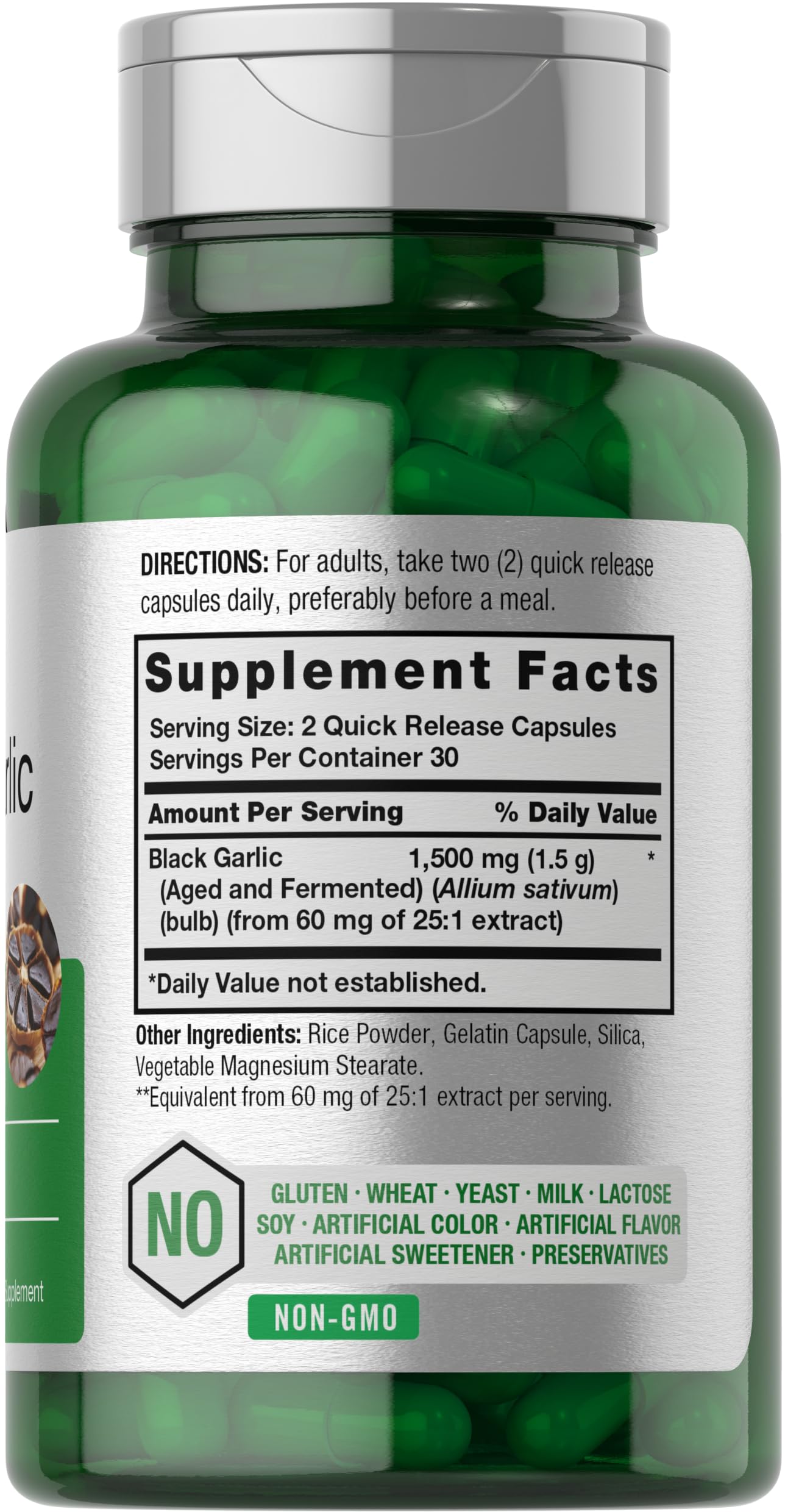 Foto 3 pulgar | Suplemento Horbäach, Cápsulas De Ajo Negro Envejecido, 1500 Mg, 60 Unidades - Venta Internacional.