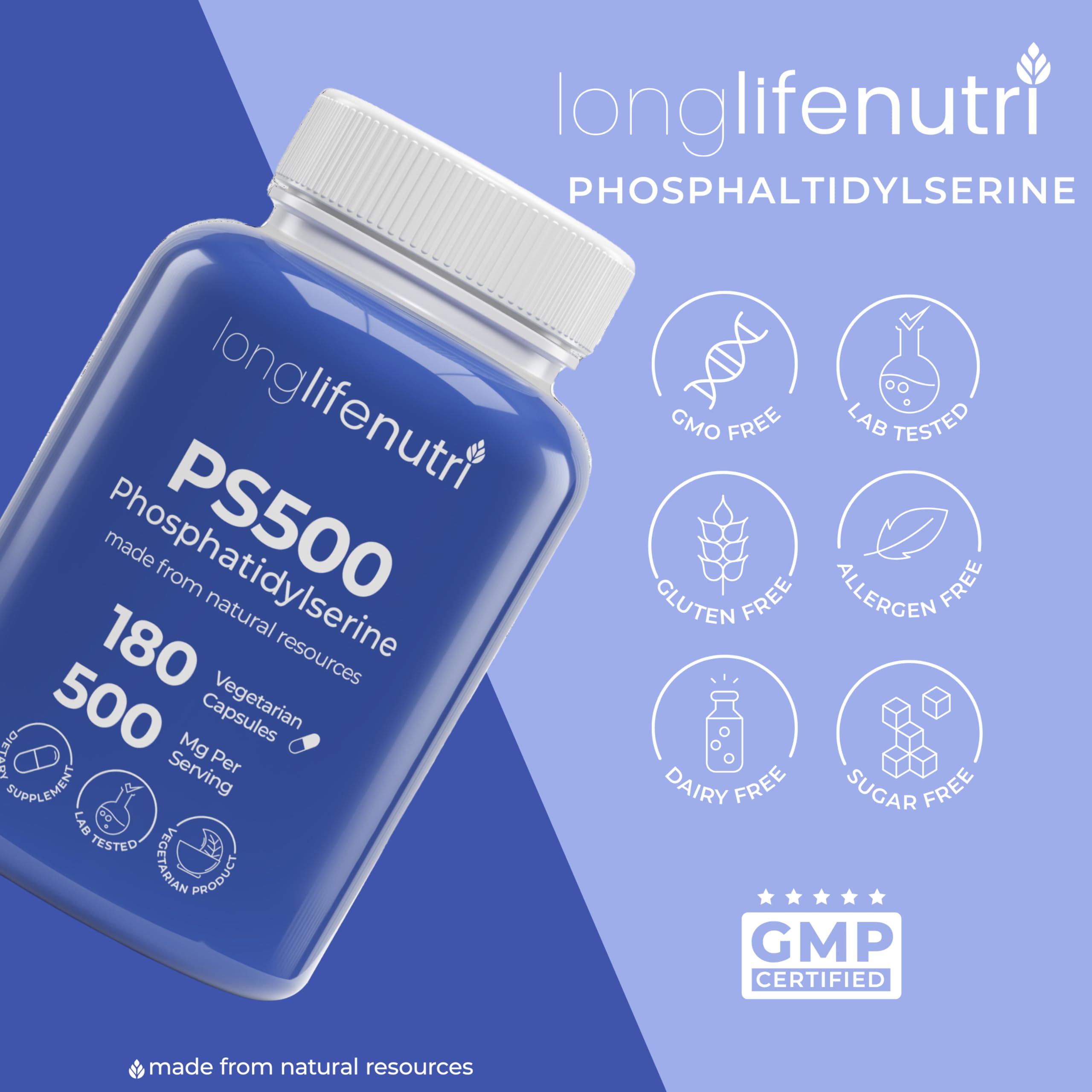 Foto 8 pulgar | Suplemento Longlife Nutri Fosfatidilserina Pura 500 Mg X180 - Venta Internacional.