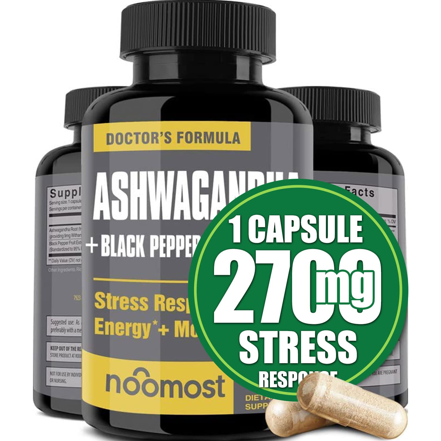 Foto 2 pulgar | Suplementos De Ashwagandha Orgánica Noomost 2700 Mg Con Pimienta Negra - Venta Internacional.