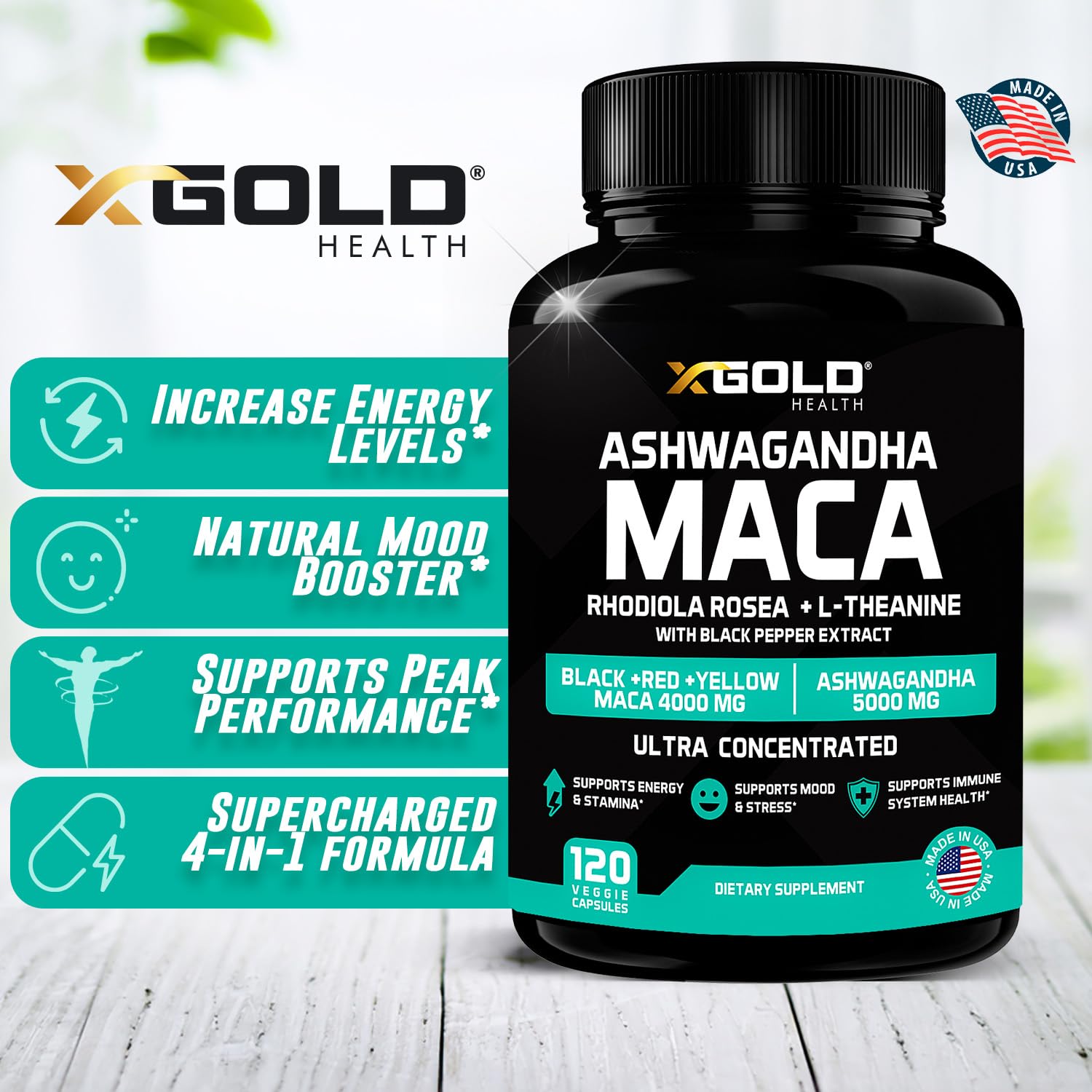 Foto 5 pulgar | Suplemento X Gold Health Ashwagandha De 5000 Mg + Raíz De Maca - Venta Internacional.