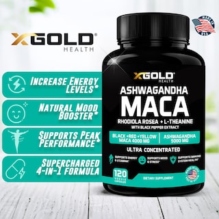Foto 4 | Suplemento X Gold Health Ashwagandha De 5000 Mg + Raíz De Maca - Venta Internacional.
