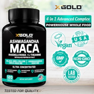 Foto 5 | Suplemento X Gold Health Ashwagandha De 5000 Mg + Raíz De Maca - Venta Internacional.