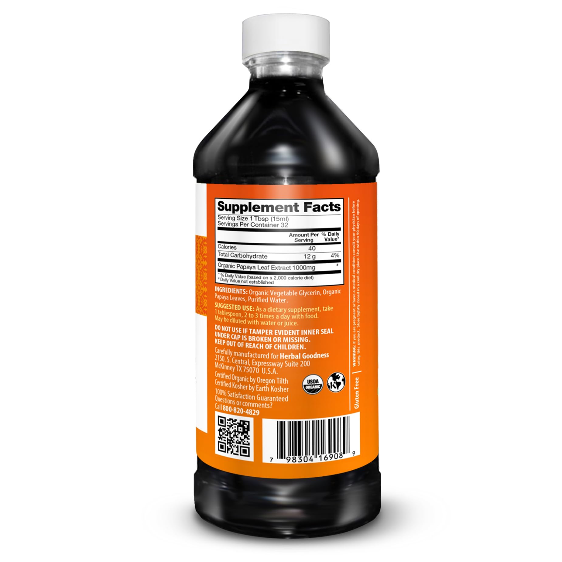 Foto 2 | Suplemento A Base De Hierbas, Papaya, Extracto De Hoja De Papaya, 473 Ml - Venta Internacional.