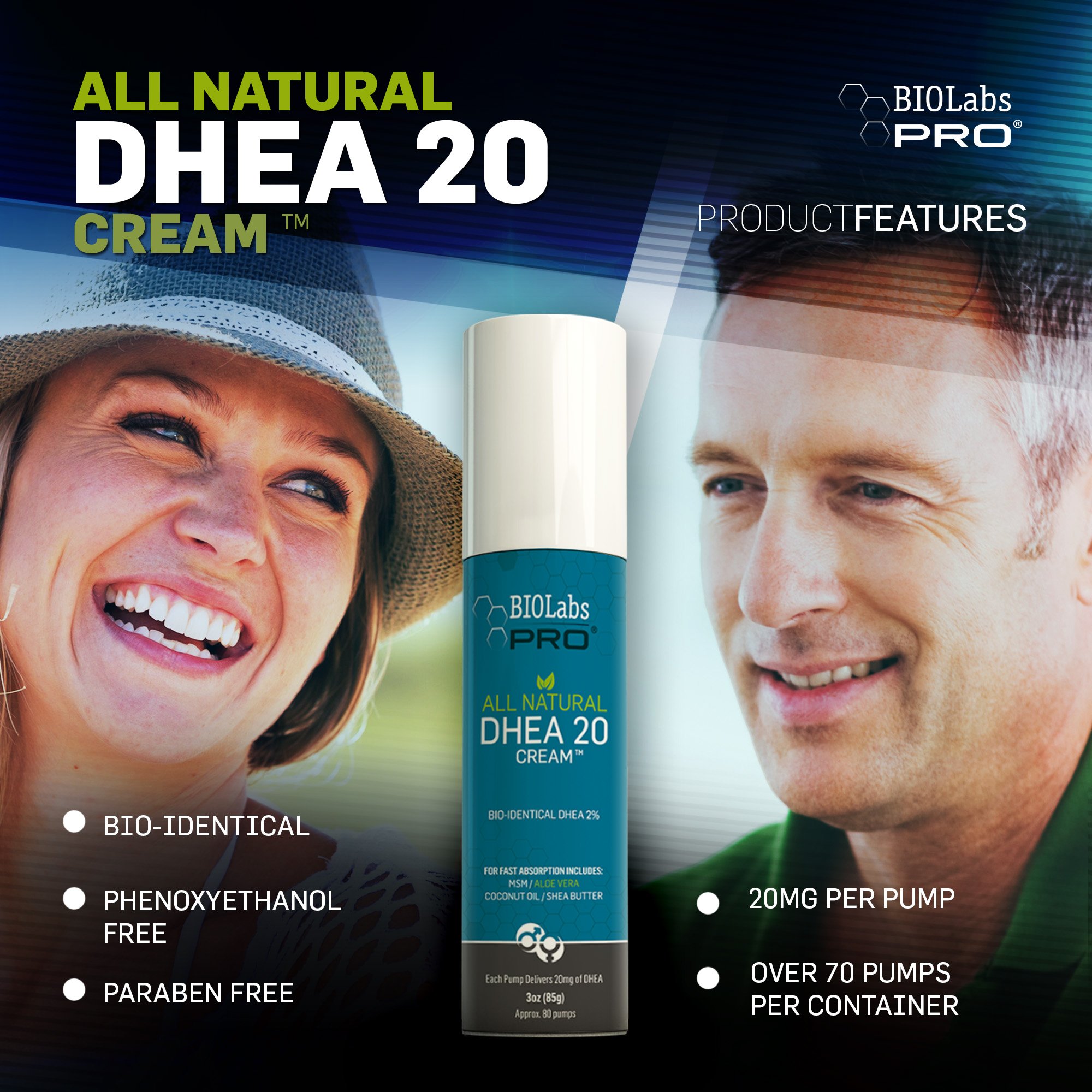 Foto 4 pulgar | Crema De Dhea Biolabs Pro, Totalmente Natural, Bioidéntica, 20 Mg, 90 Ml - Venta Internacional.