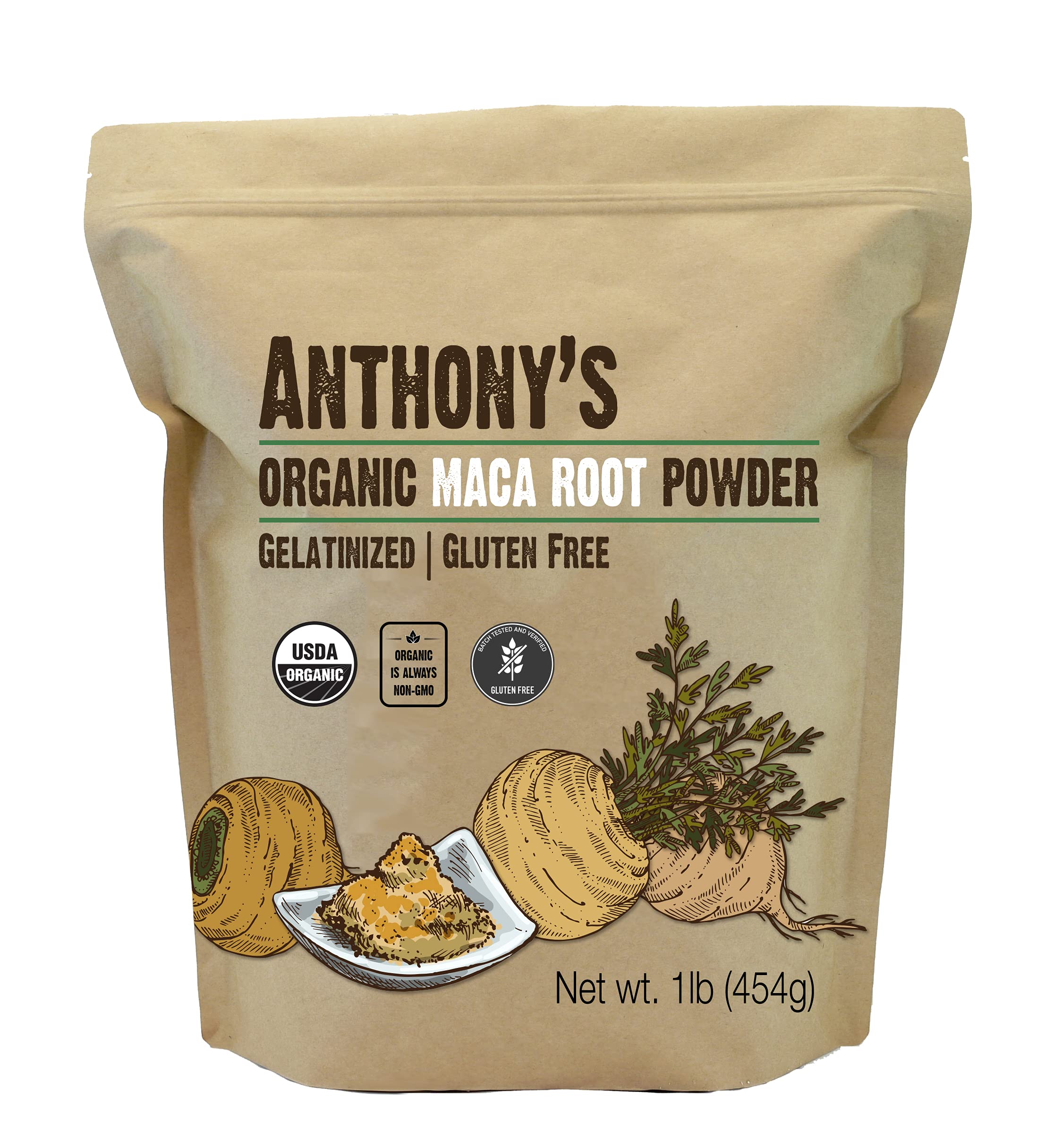 Polvo De Raíz De Maca Anthony's Organic 454 G Gelatinizado - Venta Internacional.