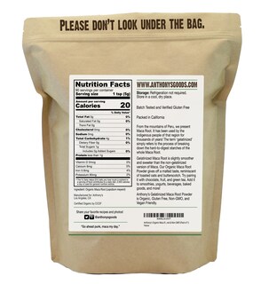 Foto 2 | Polvo De Raíz De Maca Anthony's Organic 454 G Gelatinizado - Venta Internacional.