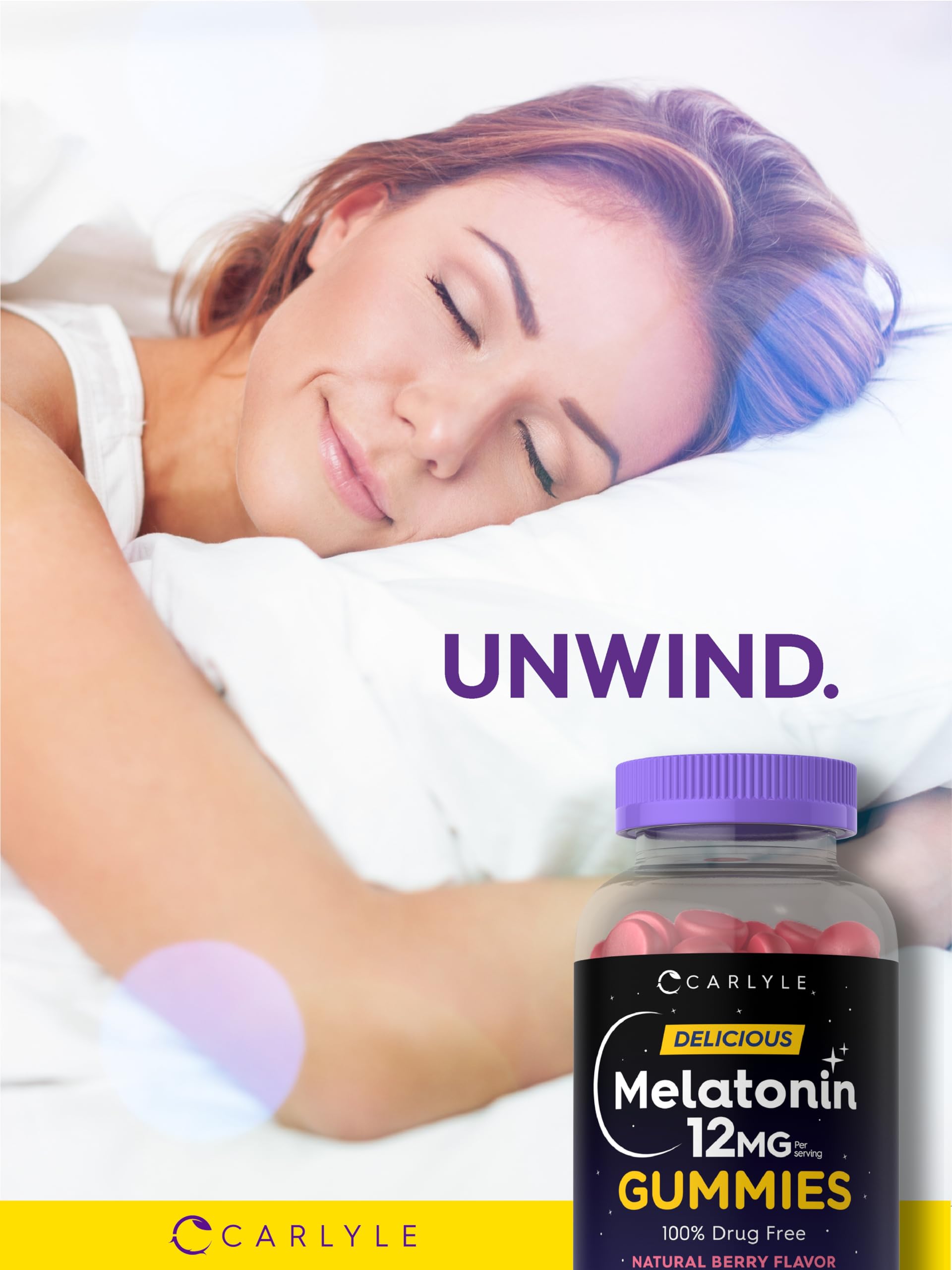 Foto 5 | Gomitas De Melatonina Carlyle, 12 Mg, 100 Unidades, Veganas, Sin Ogm - Venta Internacional.