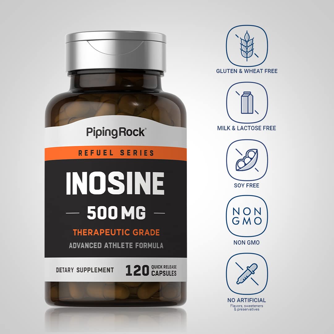 Foto 4 pulgar | Suplemento Piping Rock Inosine 500 Mg 120 Cápsulas - Venta Internacional.