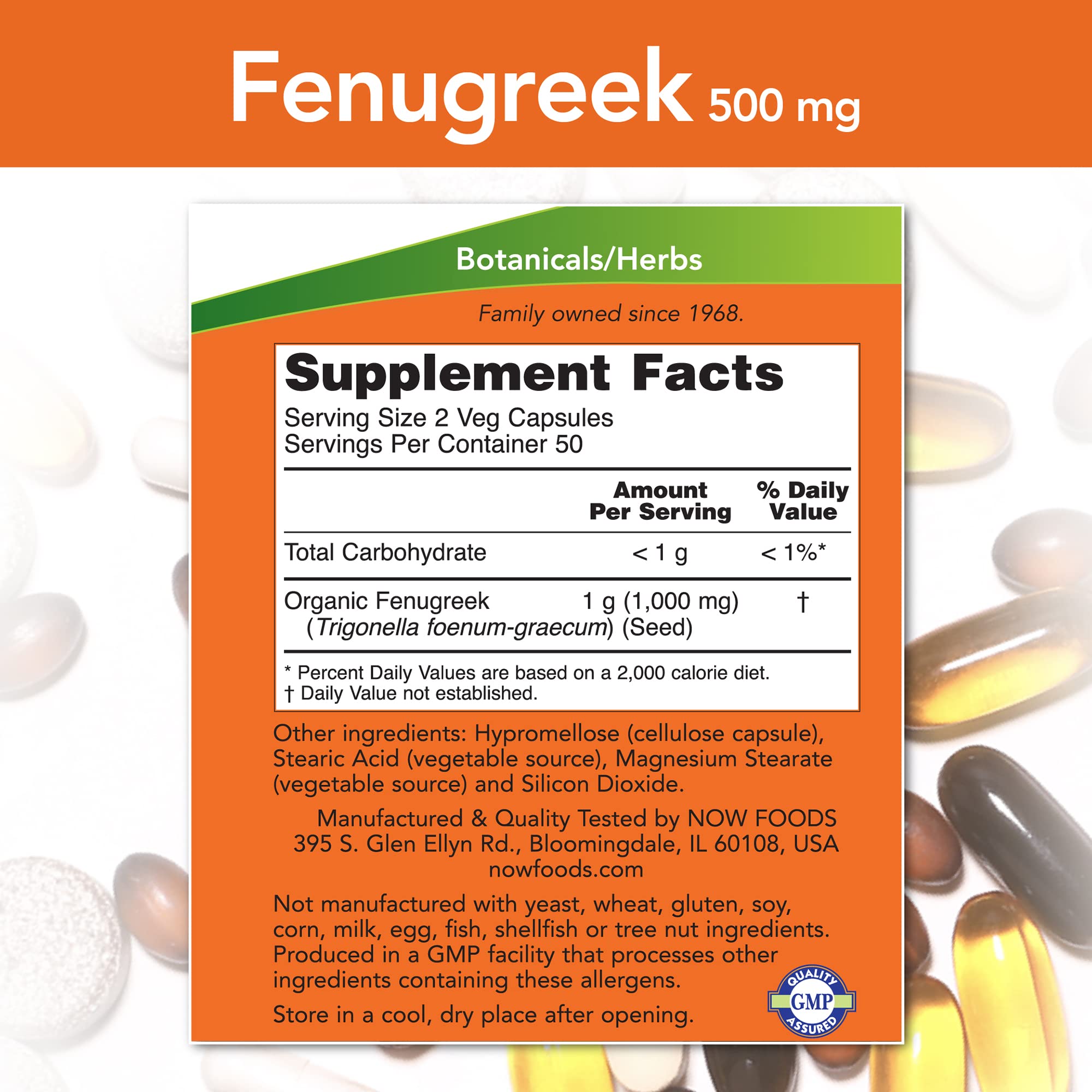 Foto 2 | Cápsulas De 500 Mg De Fenogreco De Supplement Now Foods, 2 Paquetes - Venta Internacional.