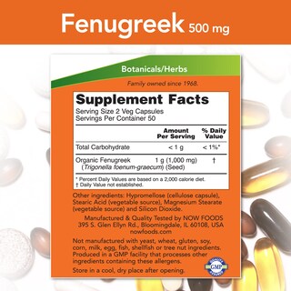 Foto 2 | Cápsulas De 500 Mg De Fenogreco De Supplement Now Foods, 2 Paquetes - Venta Internacional.