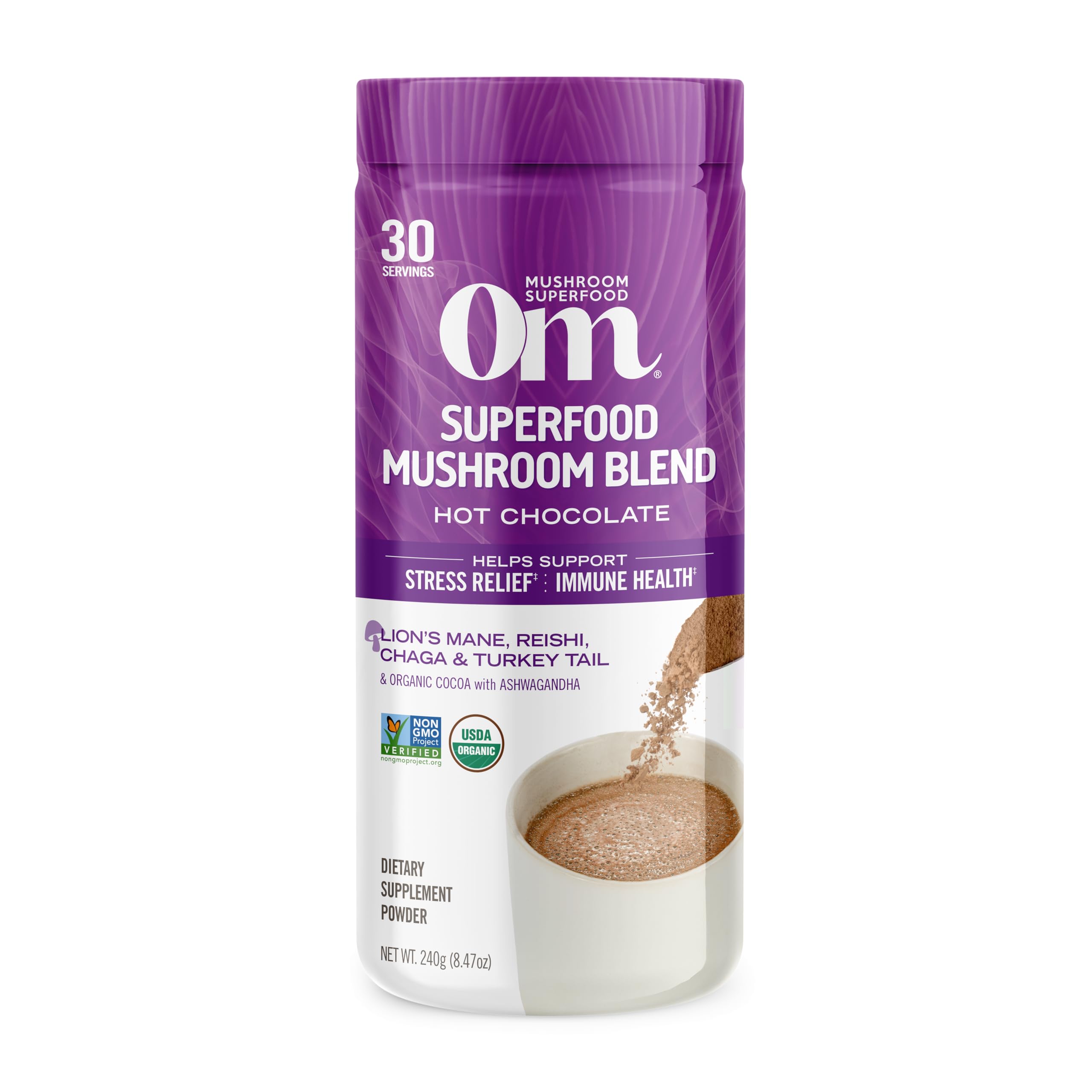 Foto 2 pulgar | Mezcla De Hongos Con Mezcla De Chocolate Caliente Superfood, 250 Ml Om - Venta Internacional.