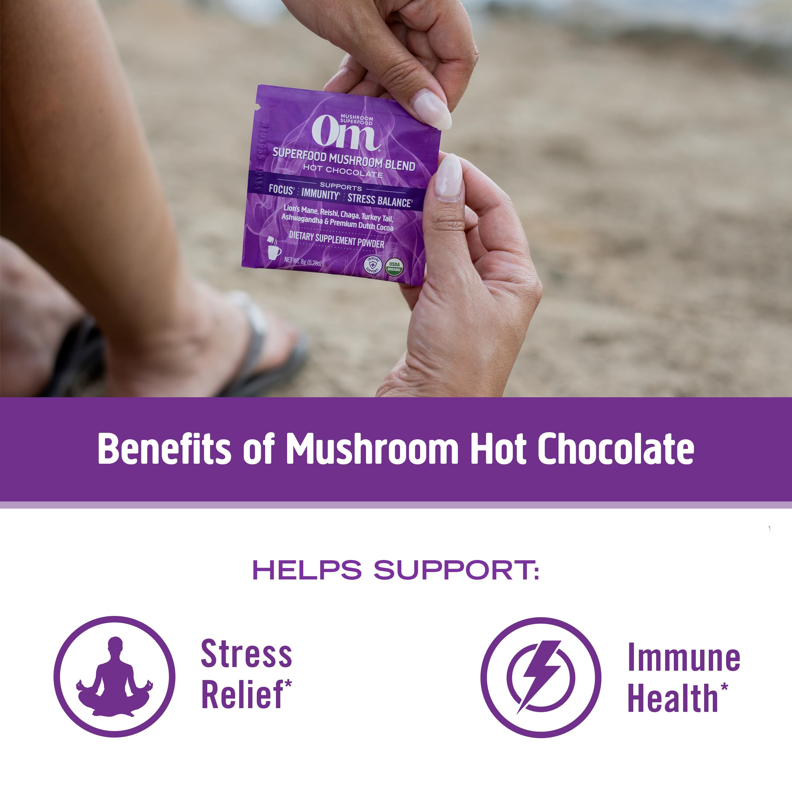 Foto 7 pulgar | Mezcla De Hongos Con Mezcla De Chocolate Caliente Superfood, 250 Ml Om - Venta Internacional.