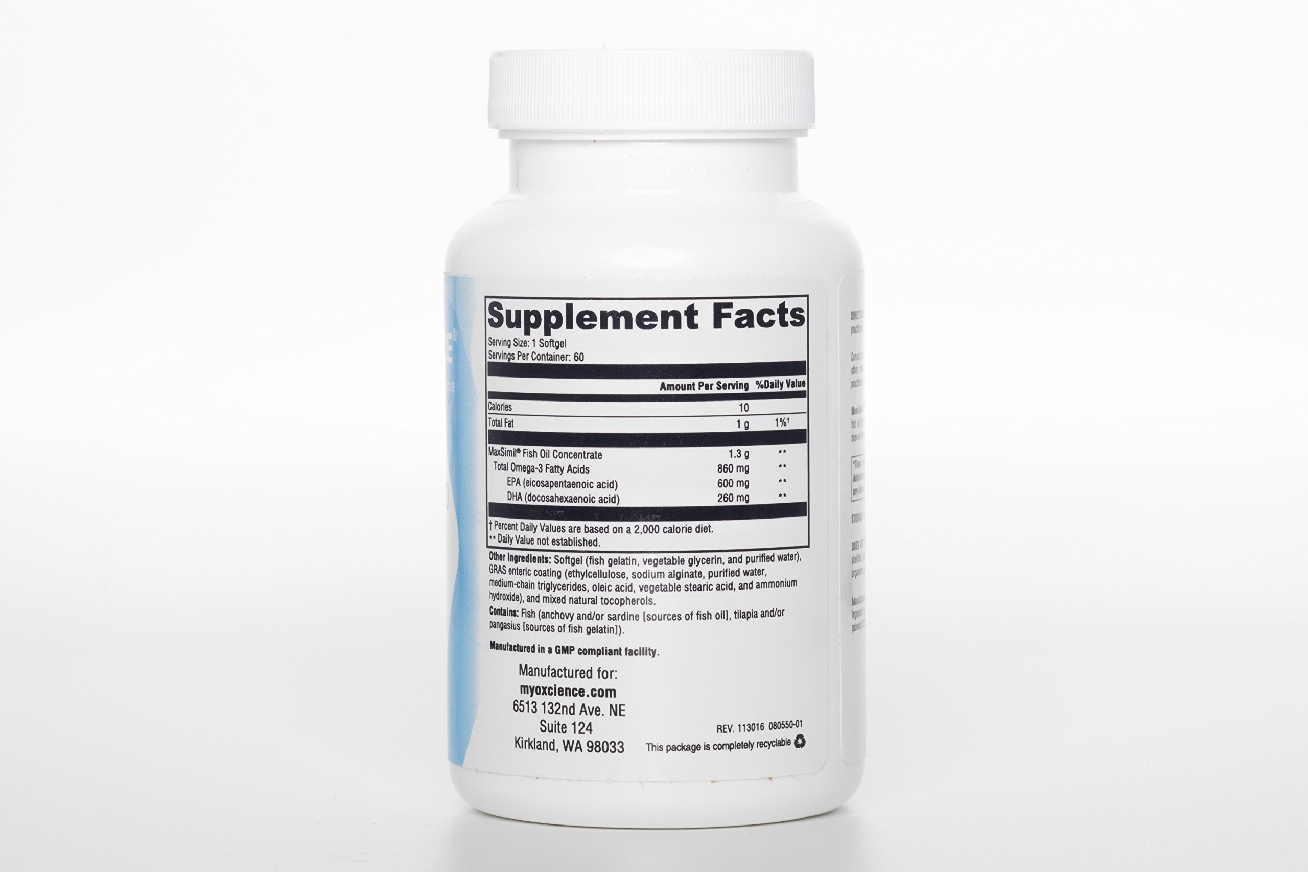 Foto 4 pulgar | Suplemento De Aceite De Pescado Myoxcience Monosorb 1300 60 Cápsulas - Venta Internacional.