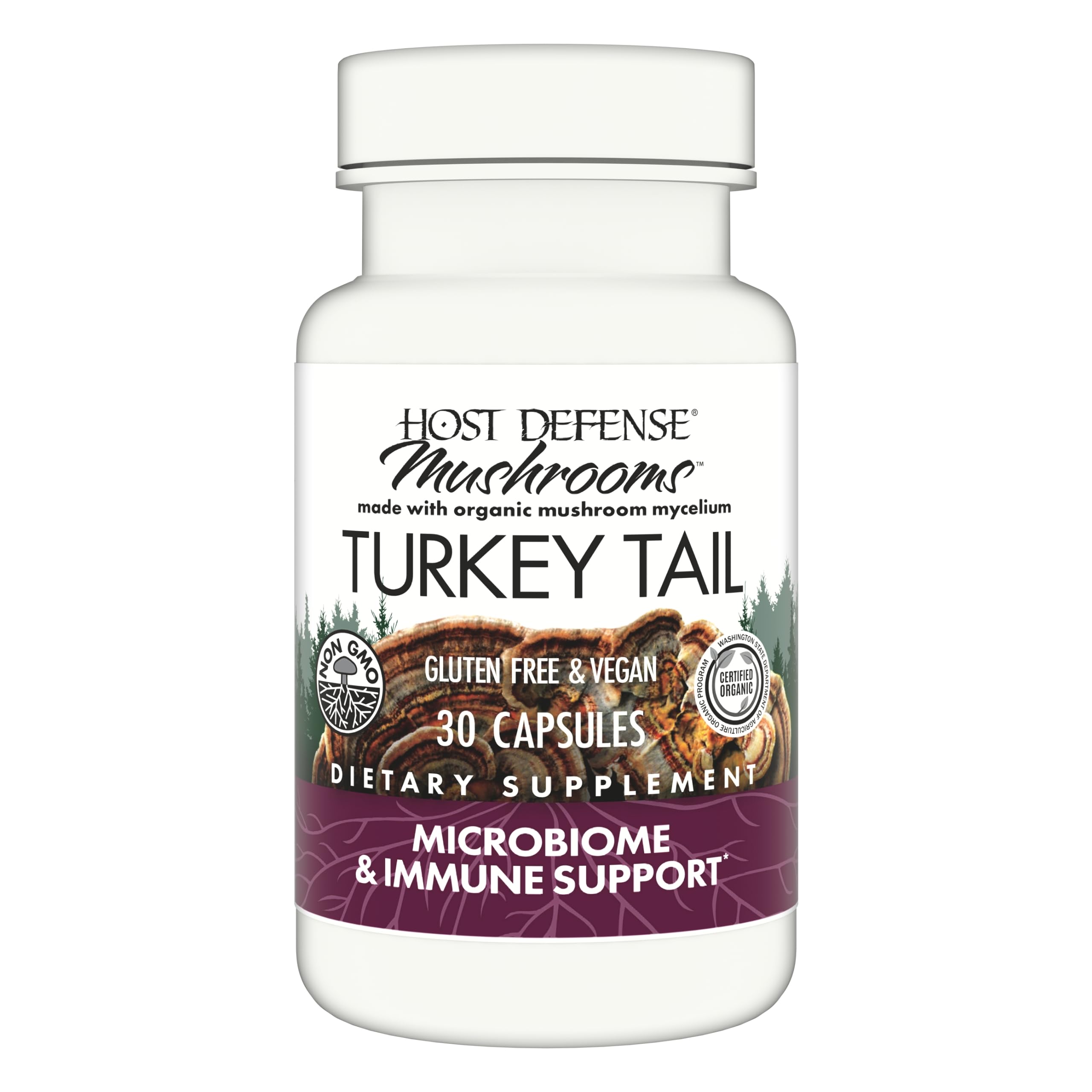 Suplemento Host Defense Turkey Tail 30 Cápsulas - Venta Internacional.