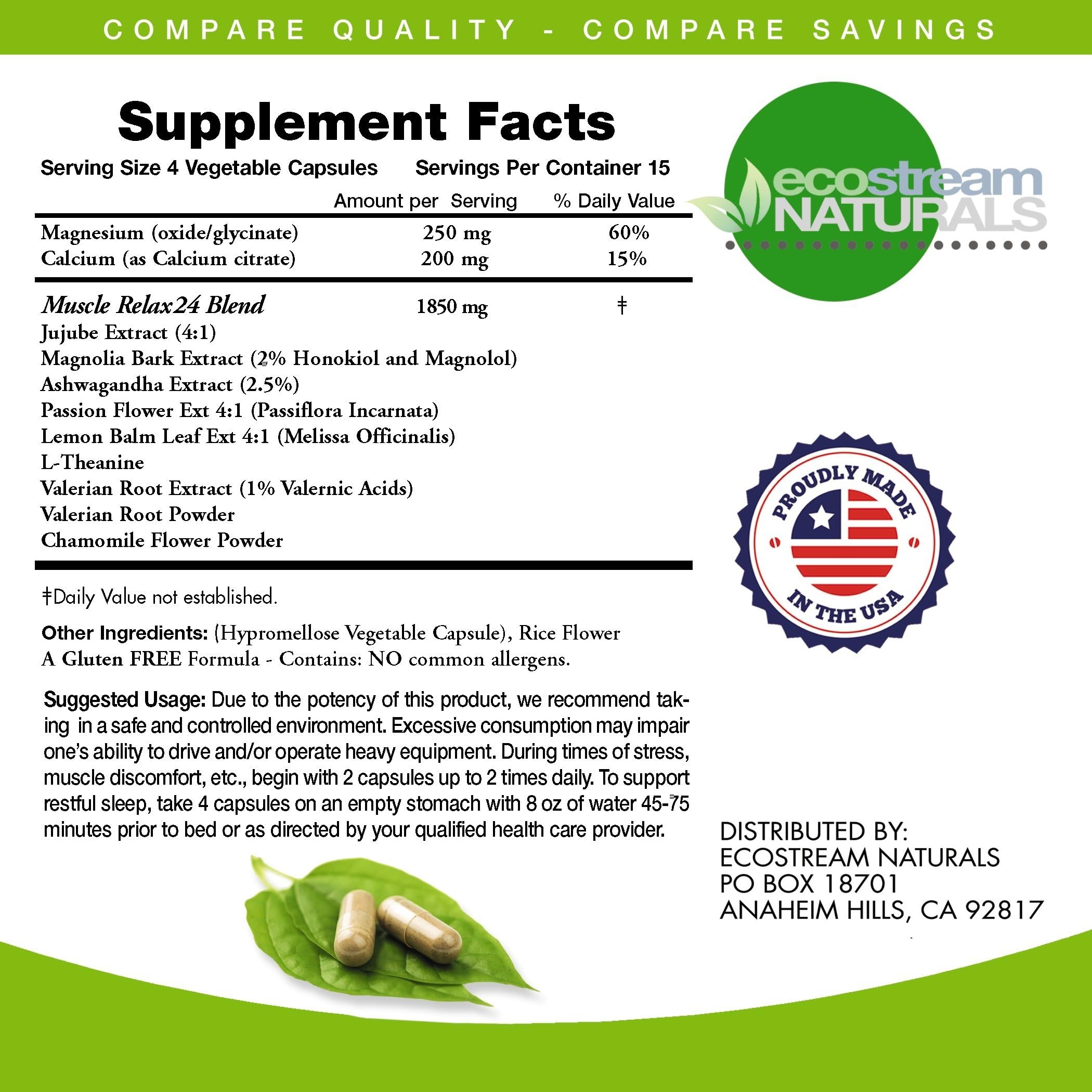 Foto 4 pulgar | Suplemento Relajante Muscular Ecostream Naturals 24/7, 2.300 Mg - Venta Internacional.