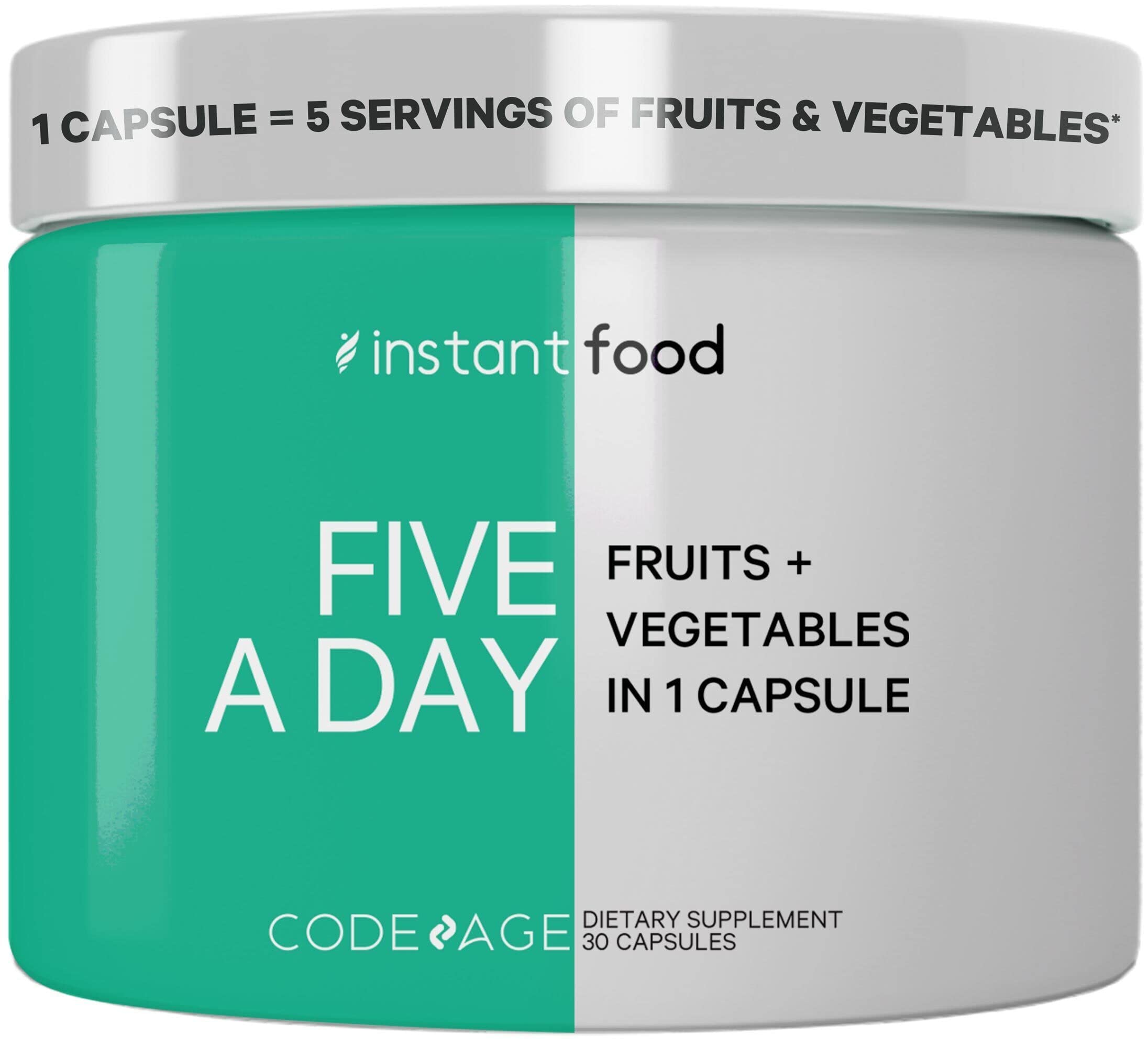Foto 2 pulgar | Suplemento Codeage: 5 Porciones De Frutas Y Verduras (30 Cápsulas) - Venta Internacional.