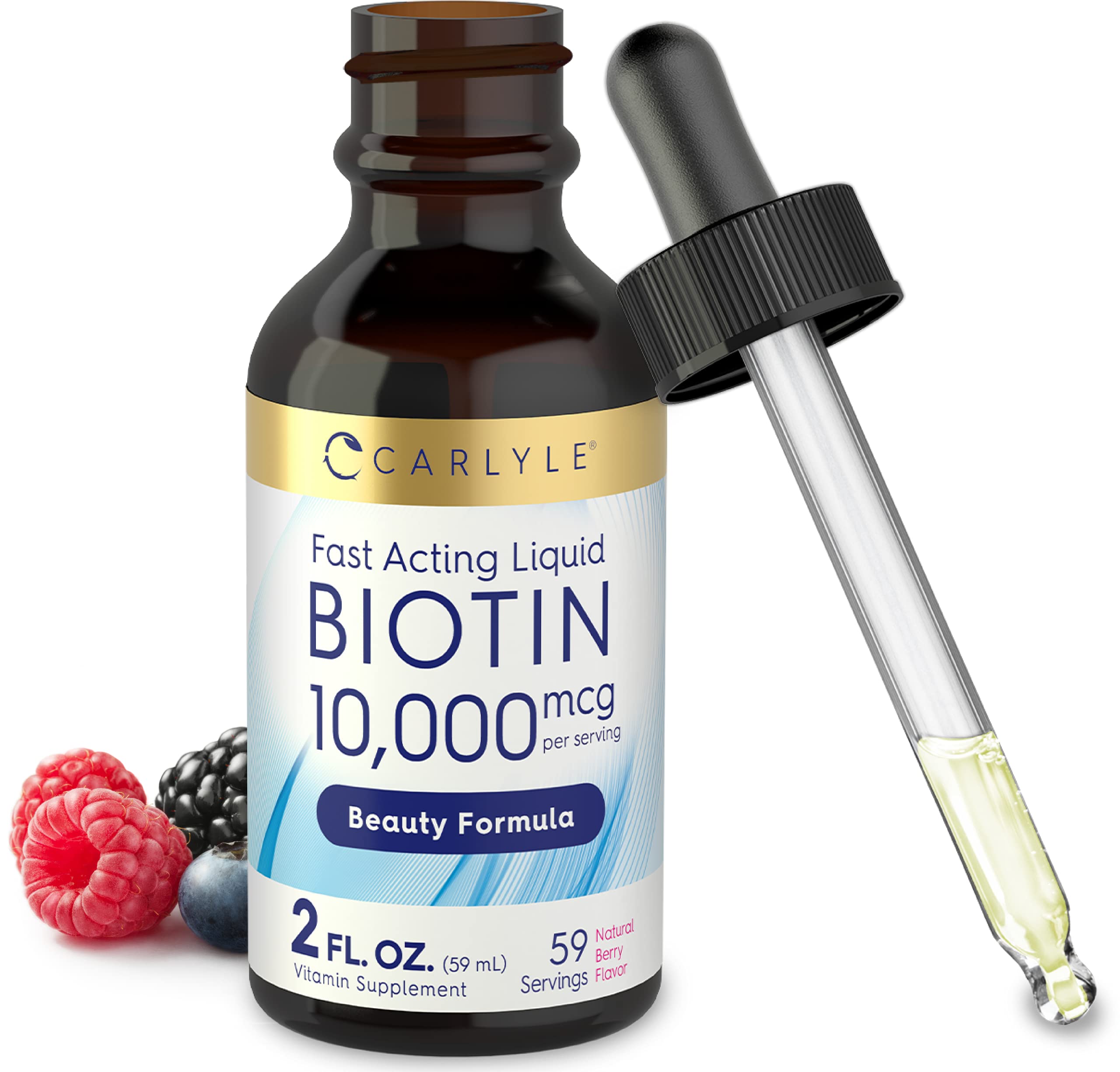 Foto 2 pulgar | Suplemento Carlyle Liquid Biotina De 10.000 Mcg, 60 Ml, Extra Fuerte - Venta Internacional.