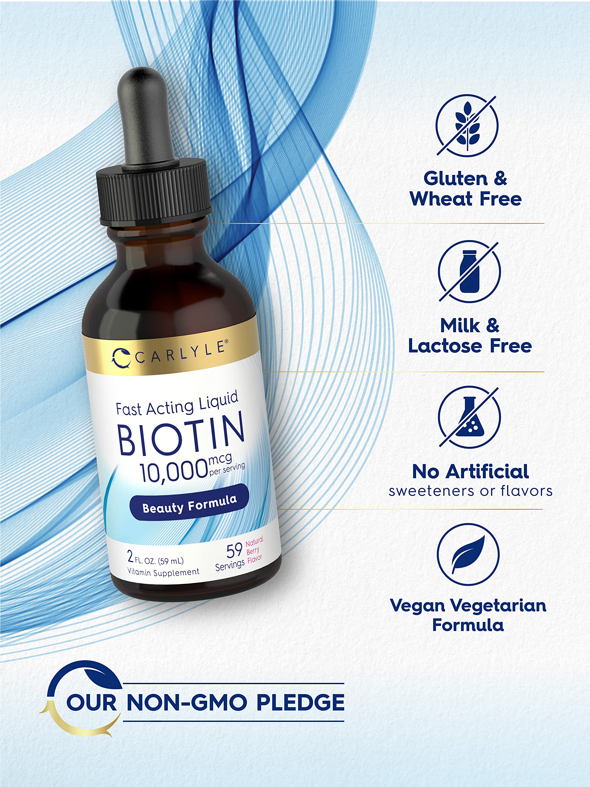 Foto 5 pulgar | Suplemento Carlyle Liquid Biotina De 10.000 Mcg, 60 Ml, Extra Fuerte - Venta Internacional.