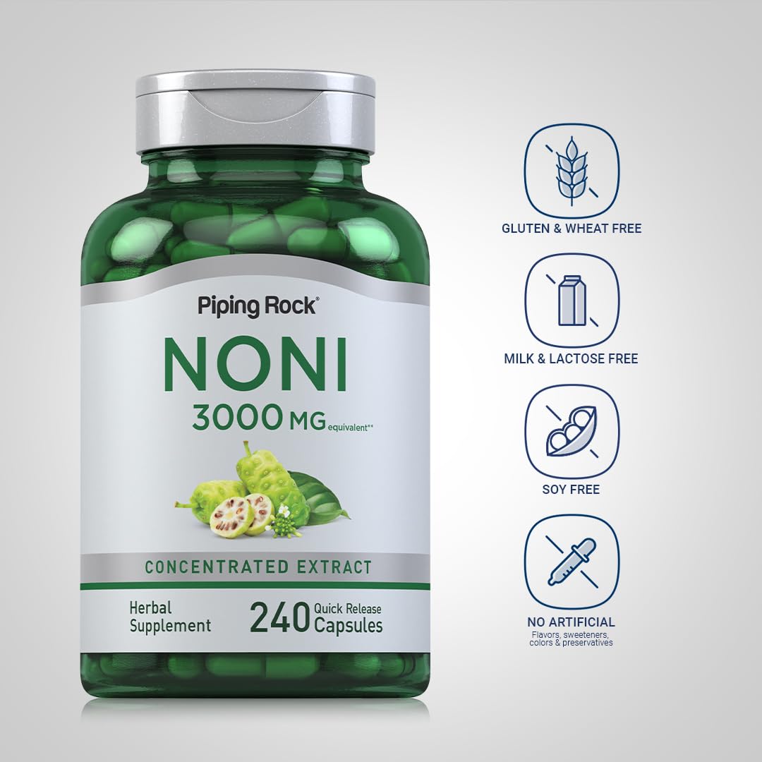 Foto 4 pulgar | Suplemento Piping Rock Noni En Cápsulas De 3000 Mg, 240 Unidades - Venta Internacional.