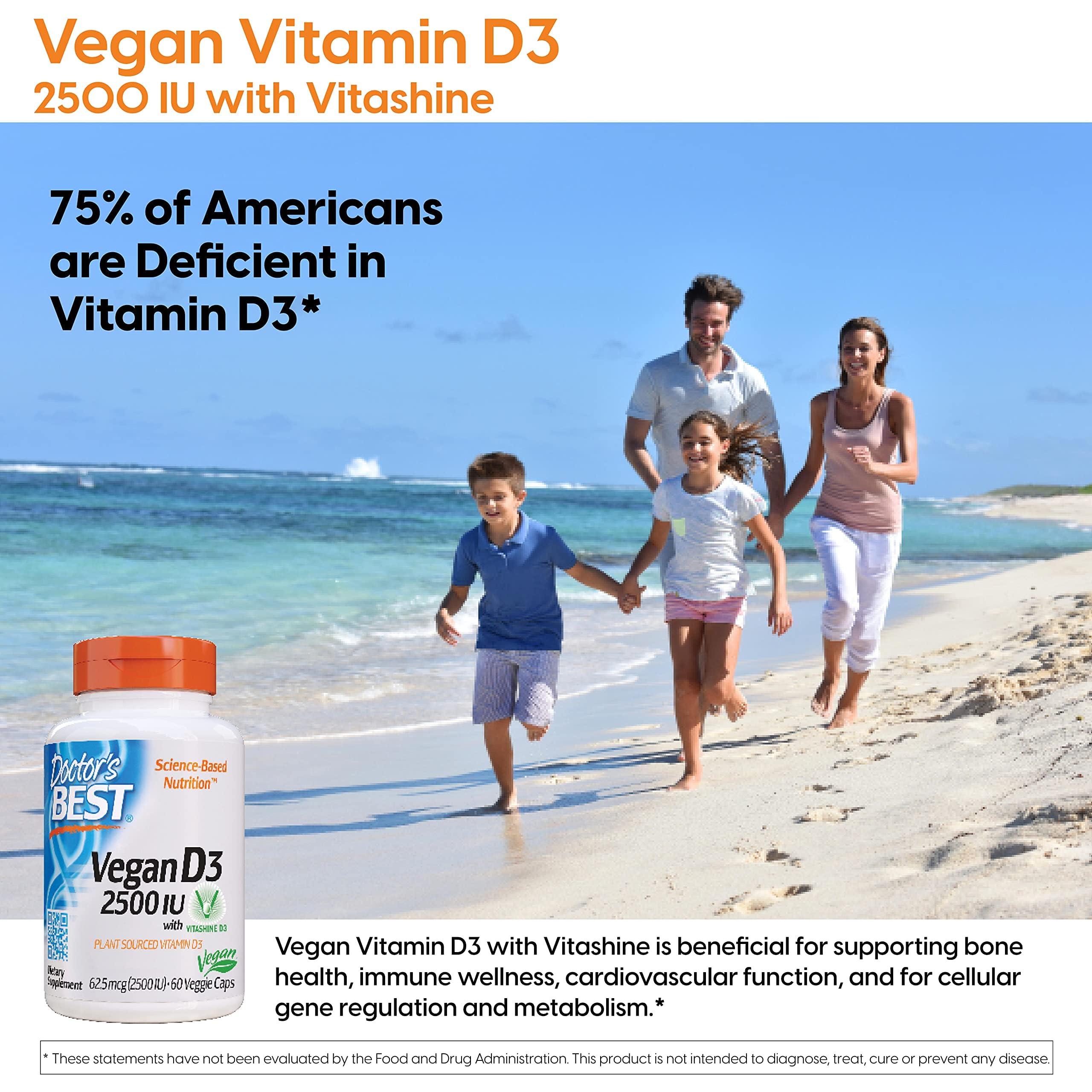 Foto 3 pulgar | Suplemento Doctor's Best De Vitamina D3 2500 Ui 60 Comprimidos - Venta Internacional.