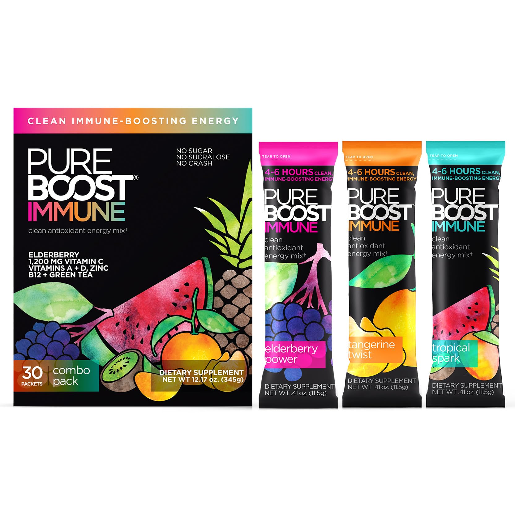 Foto 1 | Mezcla De Bebidas Energéticas Pureboost Immune Con Saúco, 30 Unidades - Venta Internacional.