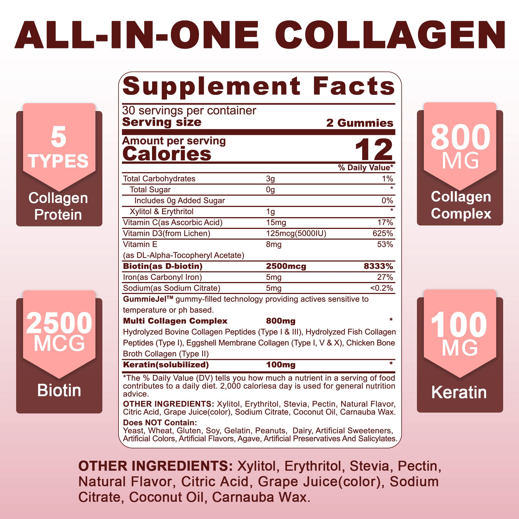 Foto 3 pulgar | Gummies Nevissbags Colágeno Hidrolizado Sin Azúcar 800 Mg - Venta Internacional.