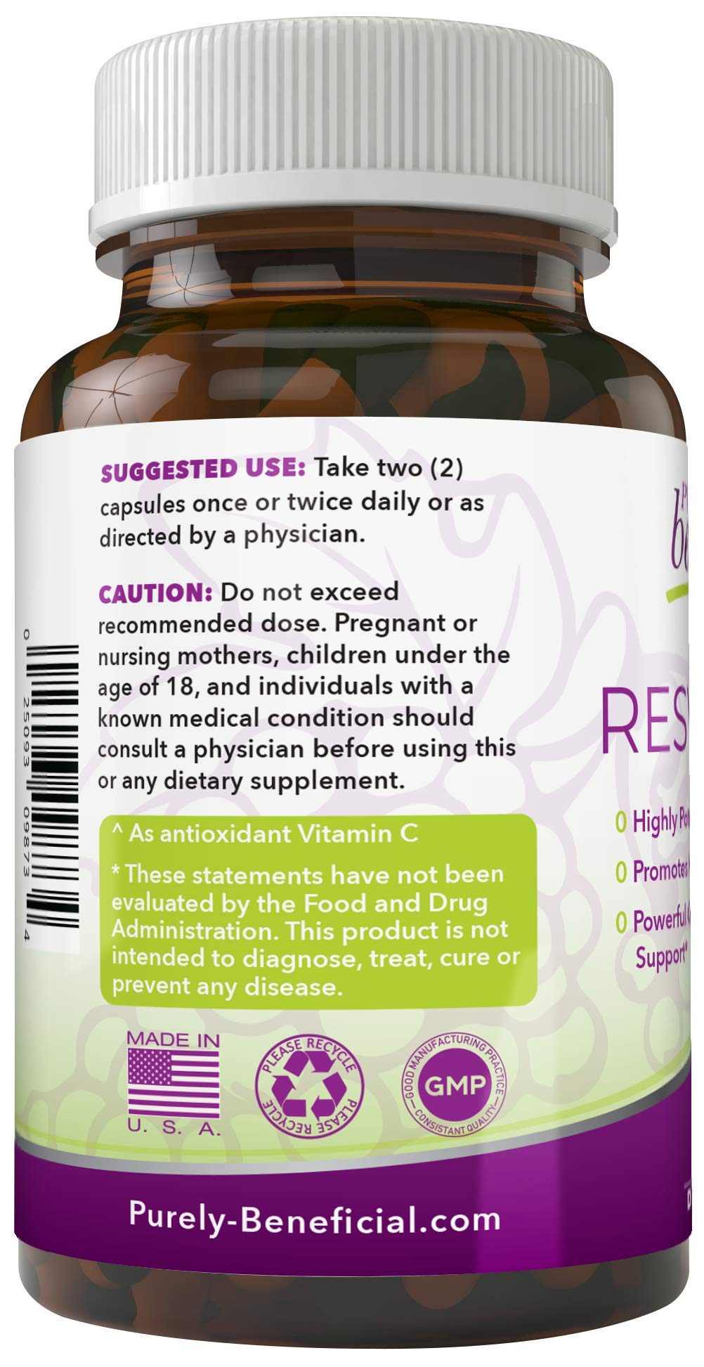 Foto 4 pulgar | Complemente El Suministro De 90 Días De Resveratrol 1450, Puramente Beneficioso - Venta Internacional.