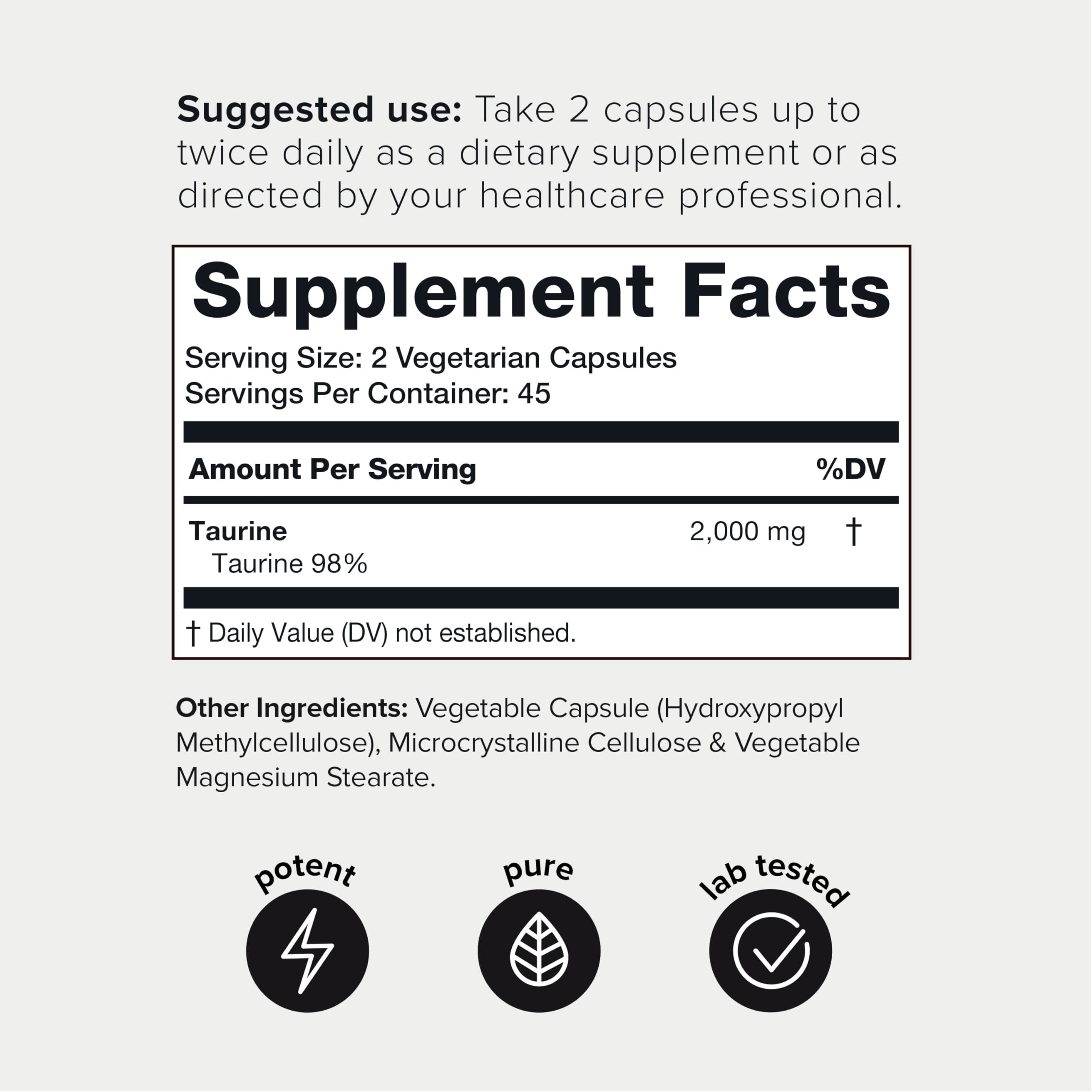 Foto 3 pulgar | Suplemento Toniiq de Taurina 2000 Mg 90 Cápsulas - Venta Internacional