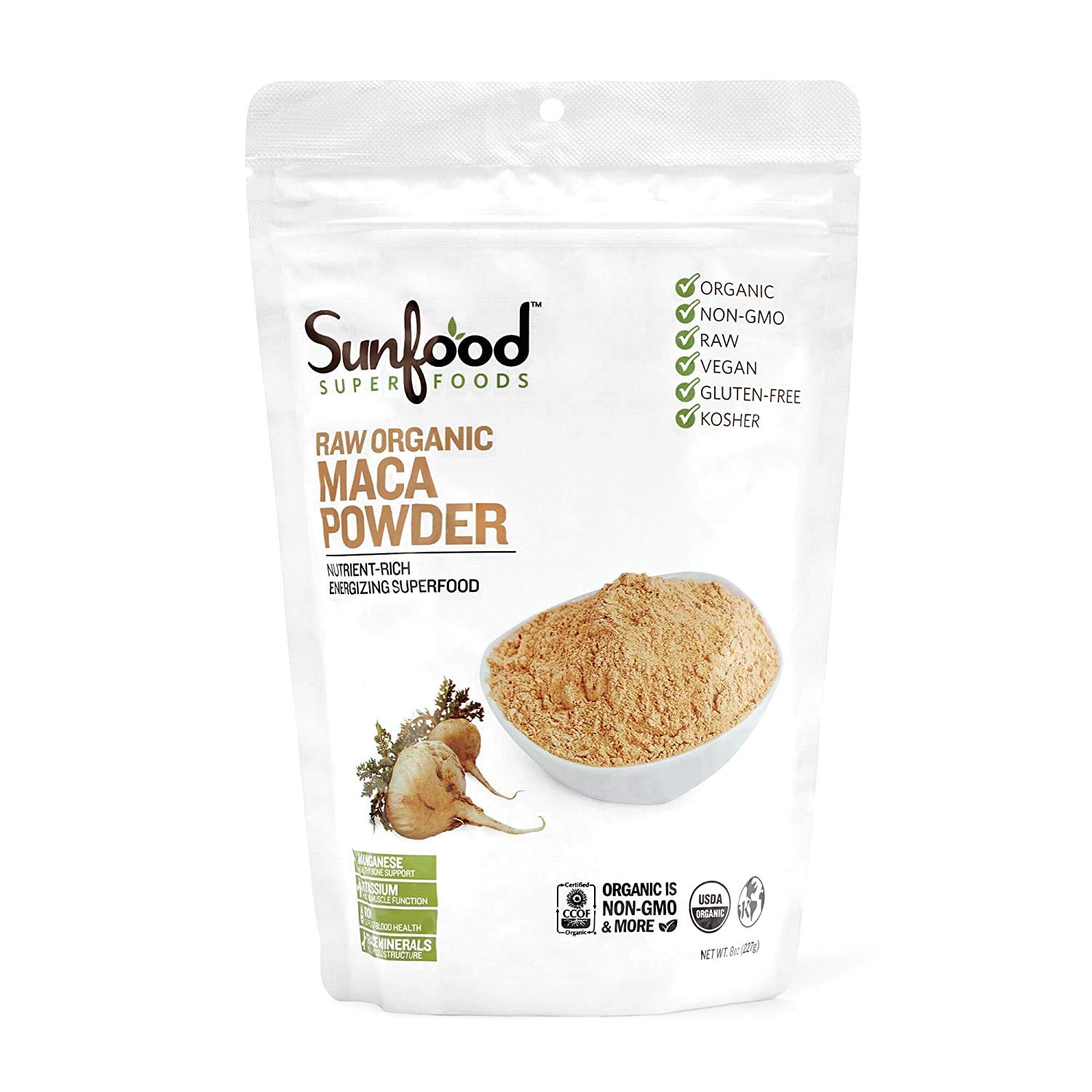 Foto 2 pulgar | Raíz De Maca Orgánica En Polvo Sunfood Superfoods 240 Ml - Venta Internacional.